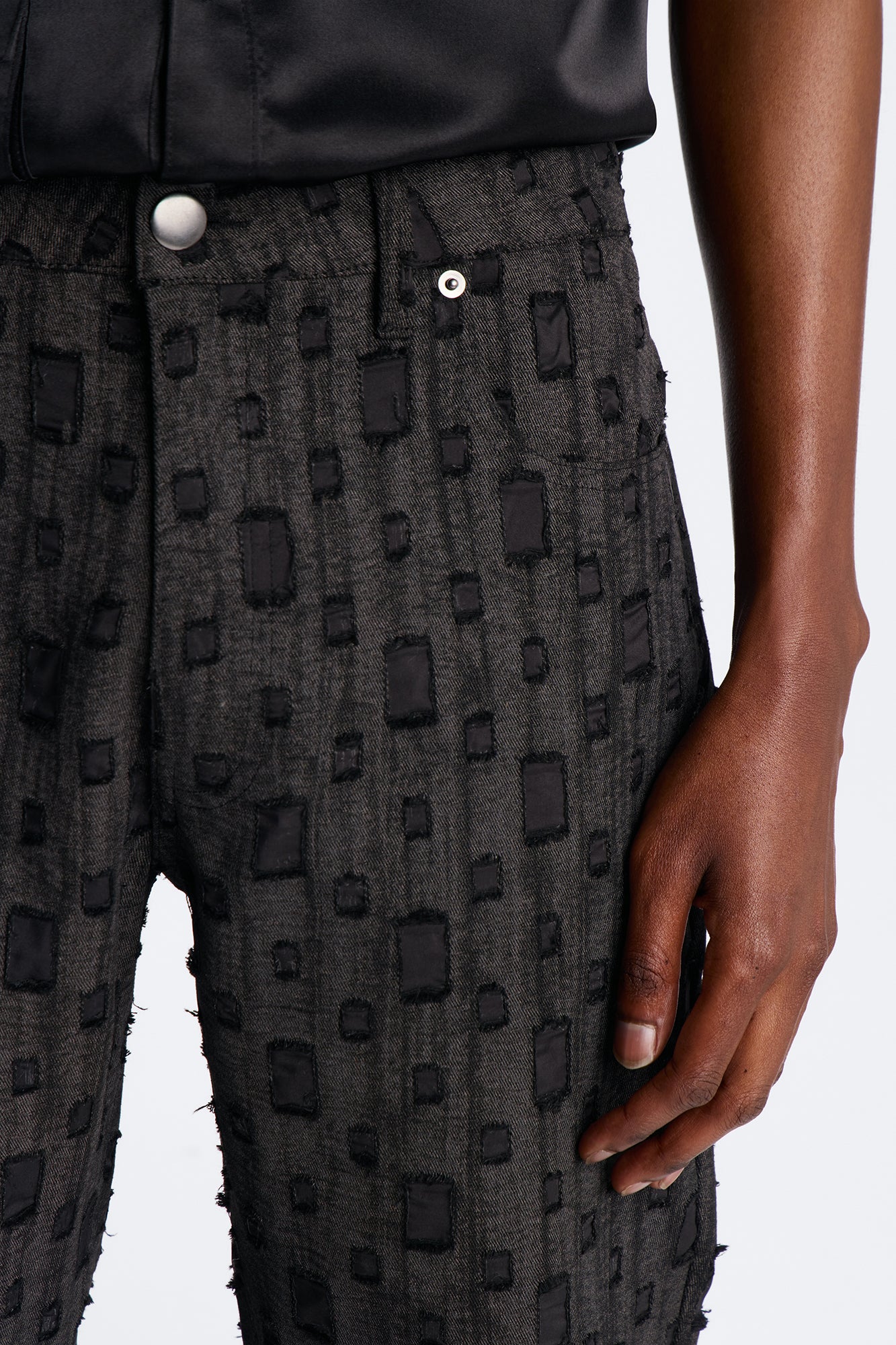 Stacked Slim Flare Distant Reality Distressed Pant - Charcoal