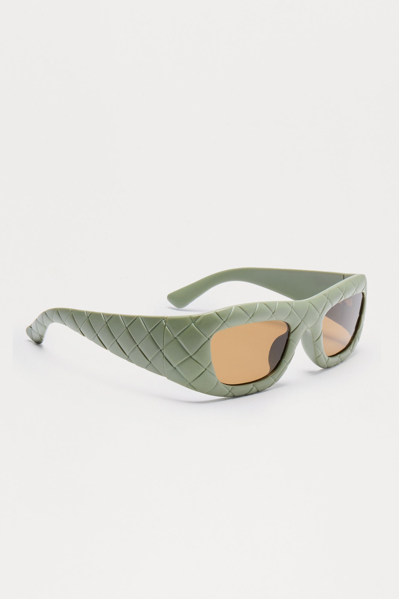 Quilted Pattern Sunglasses - Olive