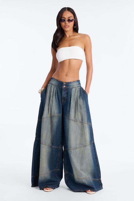 Big Journey EZ Waist Wide Leg Jeans - Vintage Wash