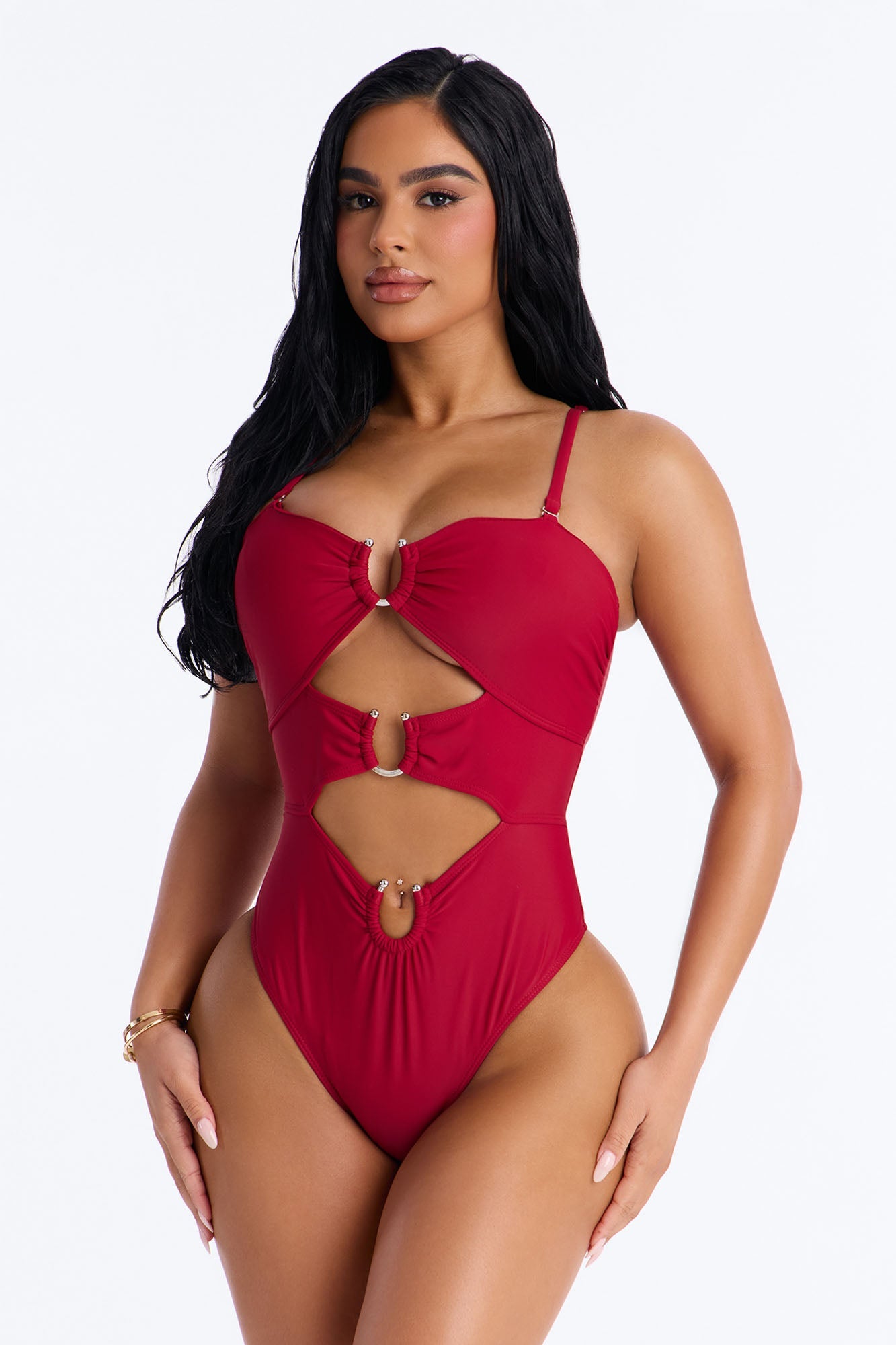 Mimosas By The Pool U Wire Cut Out 1 Piece Swimsuit - Burgundy Fashion Nova