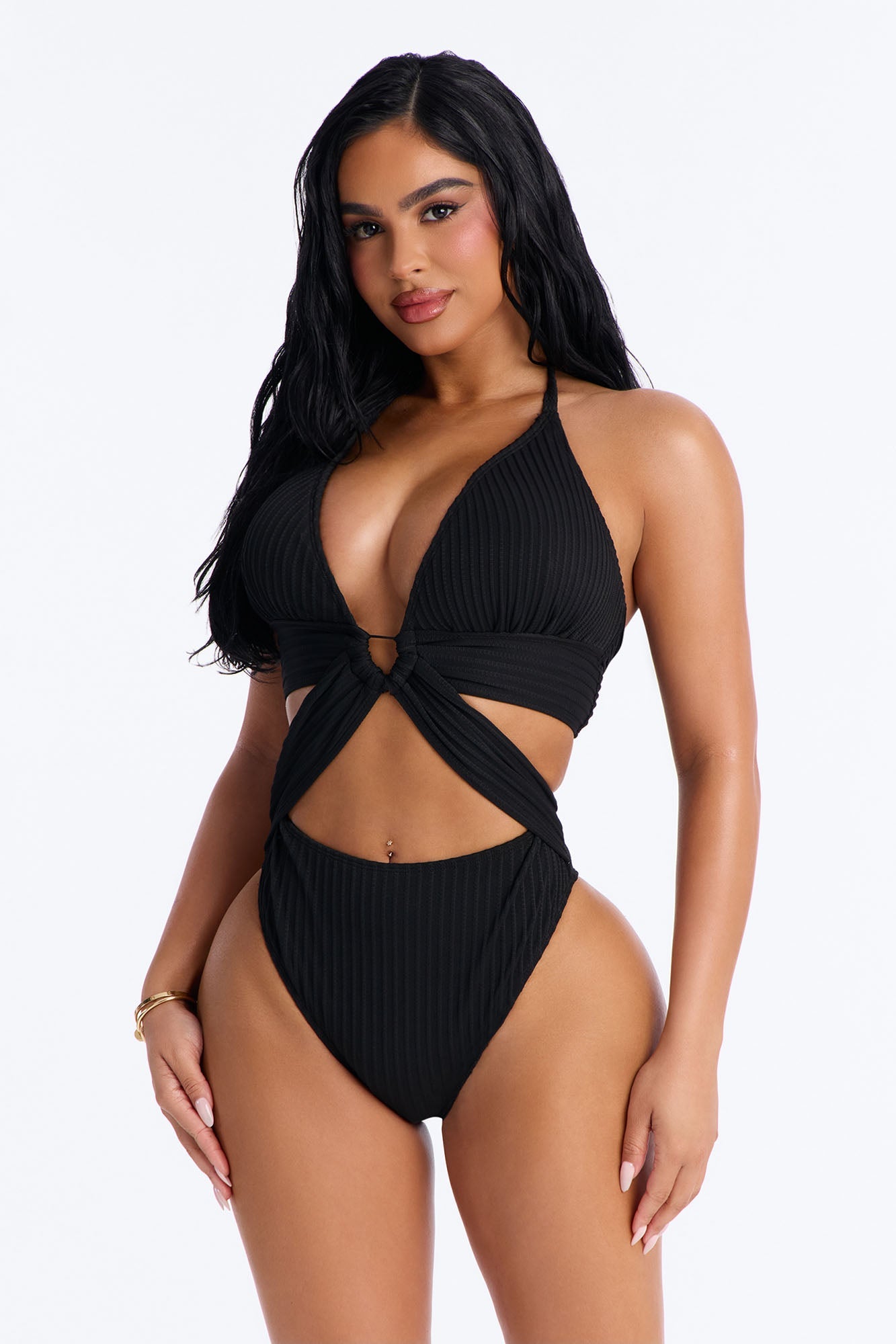 Sun Bum Cut Out O-Ring 1 Piece Swimsuit - Black Fashion Nova