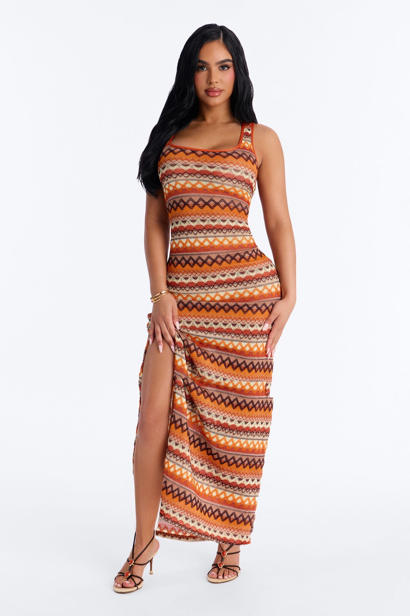Sydney Geometric Midi Swim Cover Up Dress - Multi Color Fashion Nova