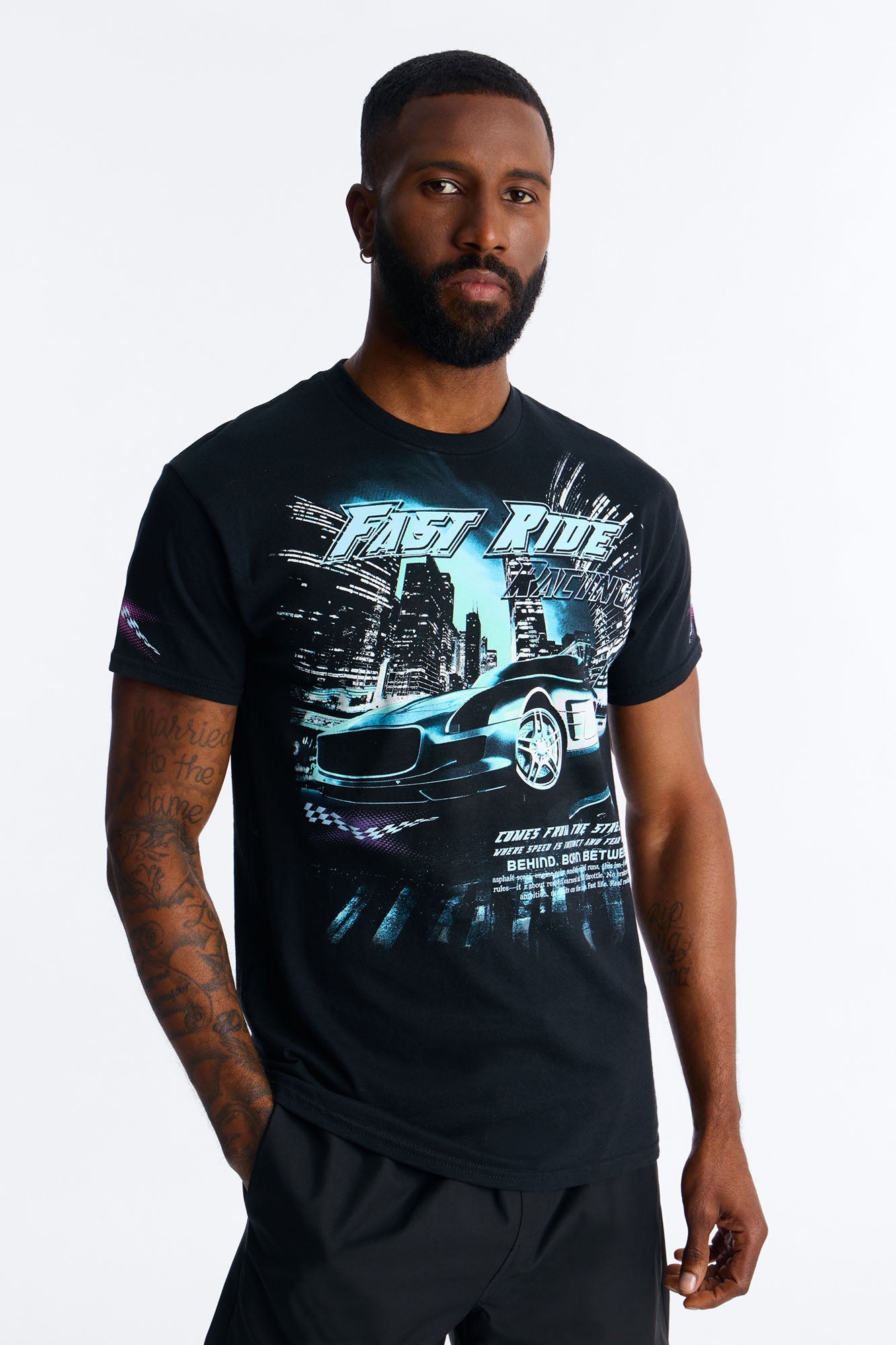 Fast Ride Racing Short Sleeve Tee - Black