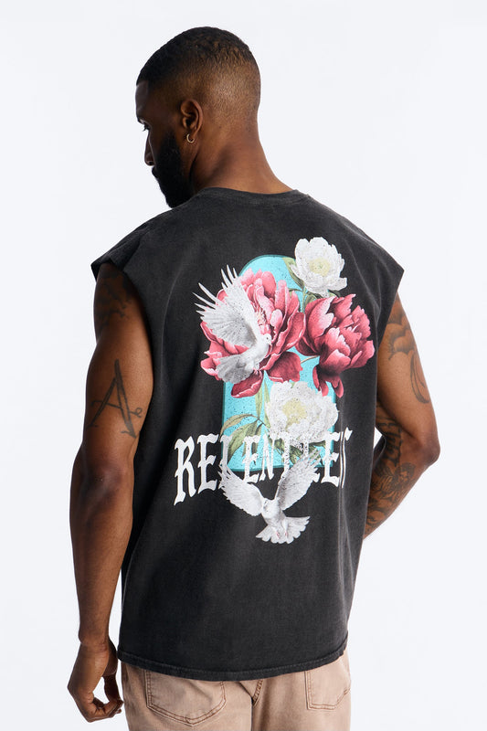 RSVP Relentless Vintage Muscle Tee - Black Wash