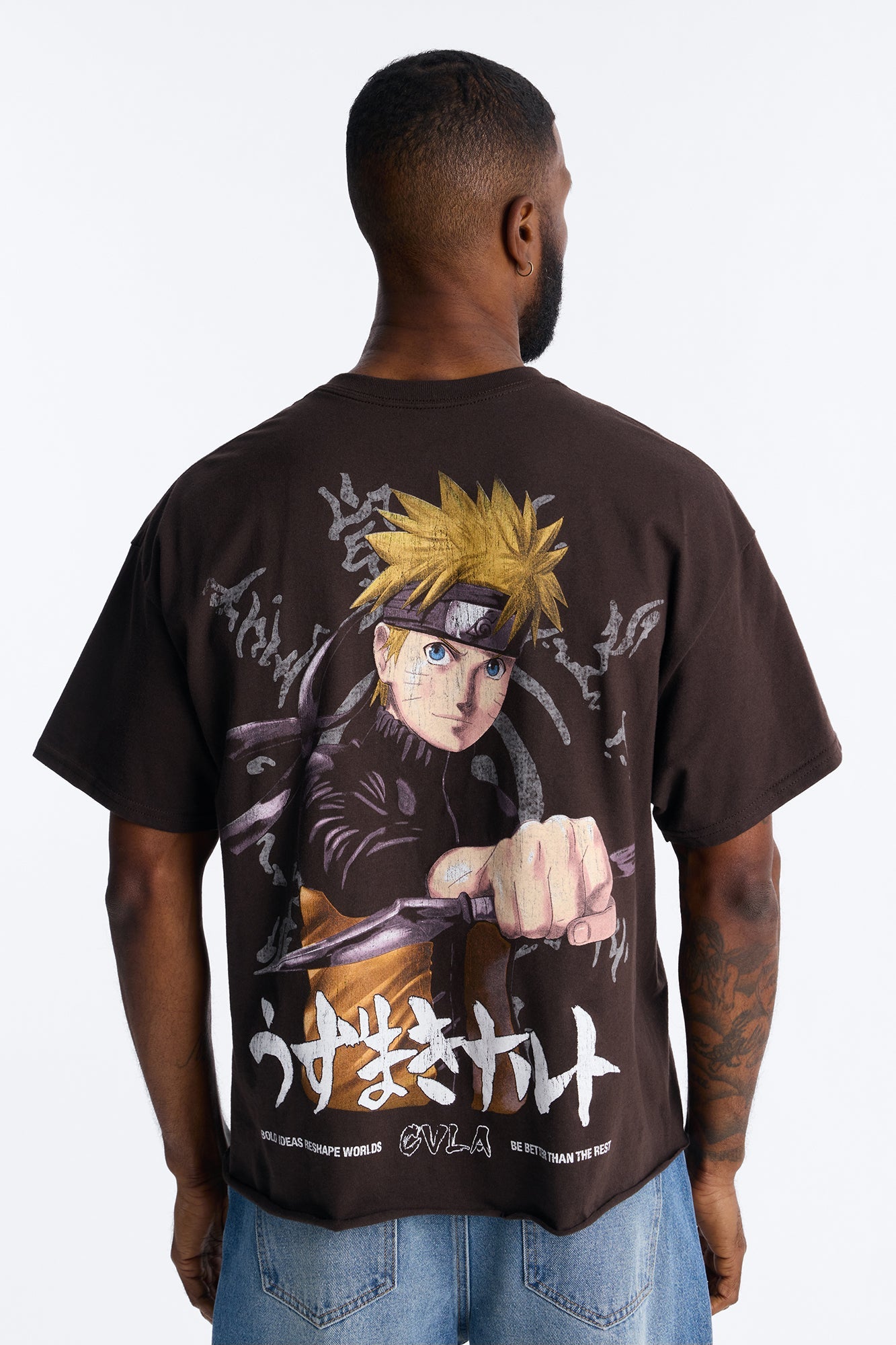 Naruto Better Than The Rest Boxy Short Sleeve Tee - Brown