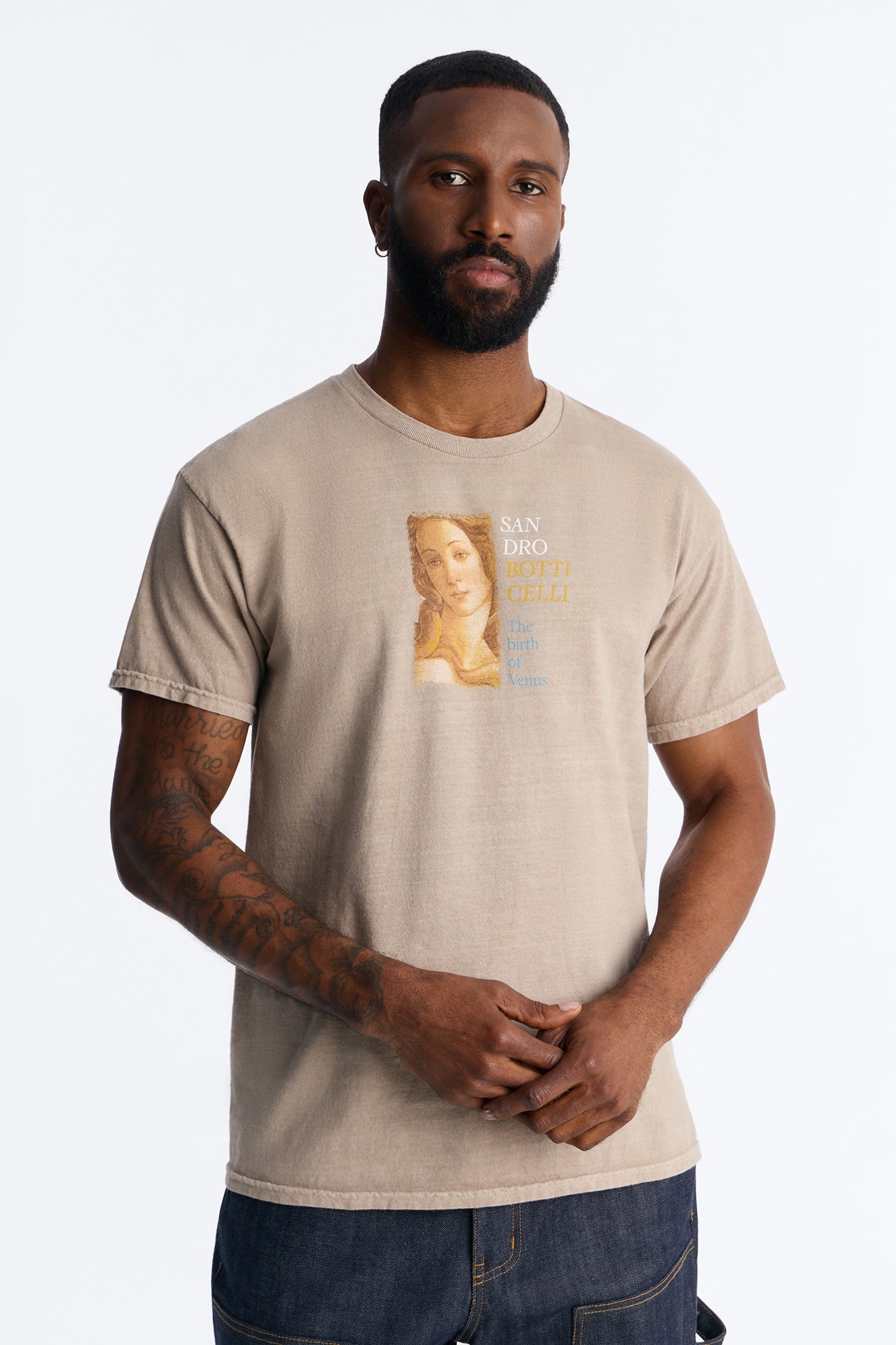 Birth Of Venus Botticelli Short Sleeve Tee - Taupe