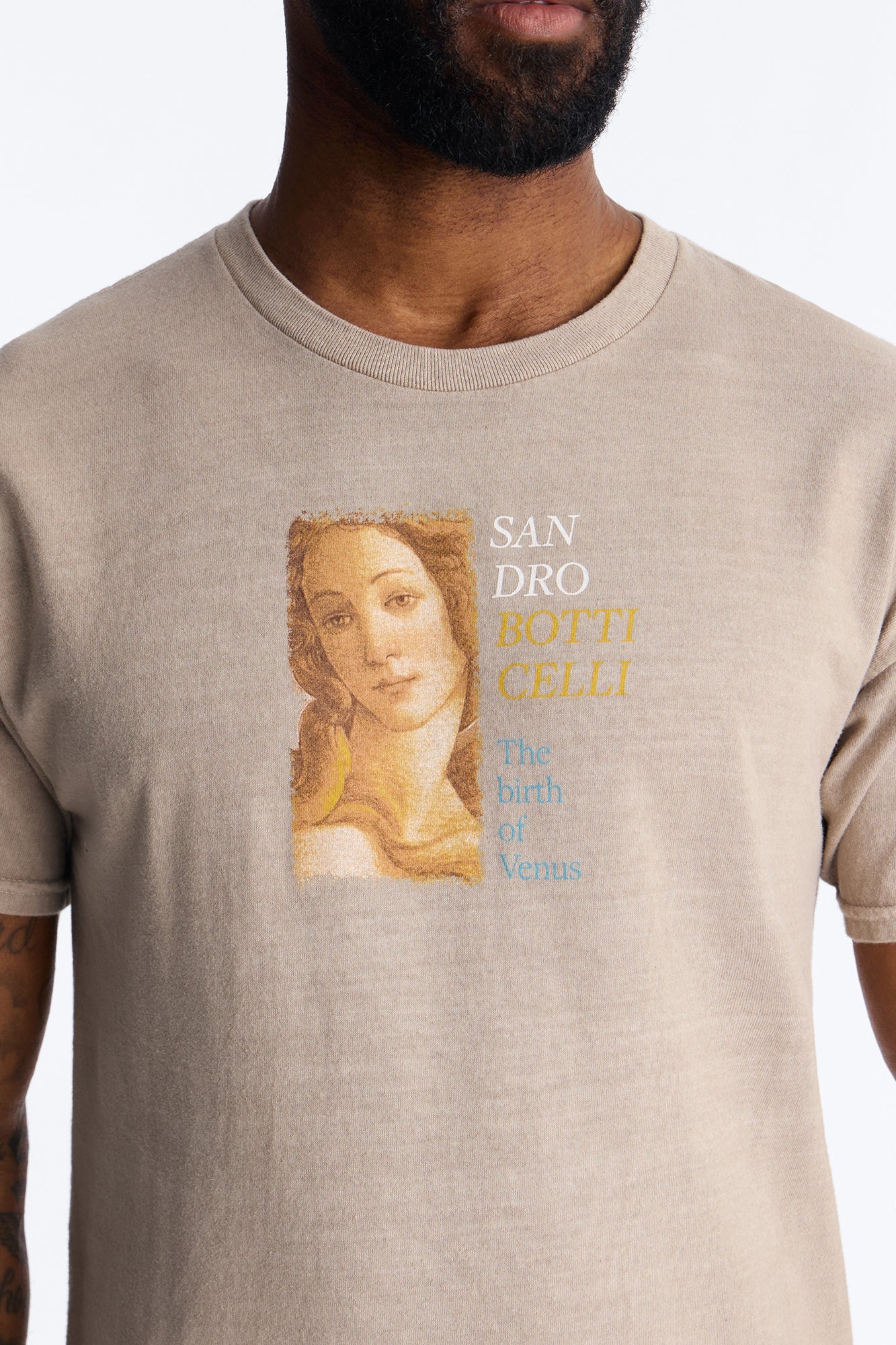Birth Of Venus Botticelli Short Sleeve Tee - Taupe
