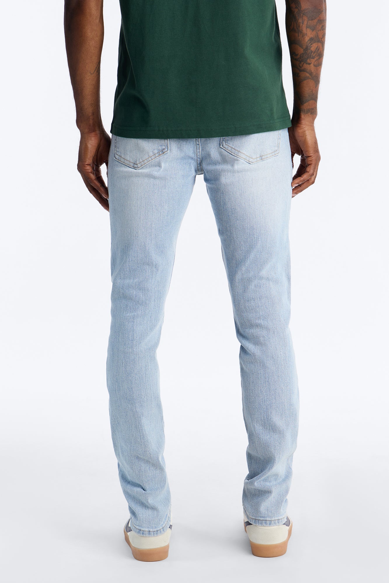 Essential Destroyed Skinny Stretch Jean - Light Blue Wash