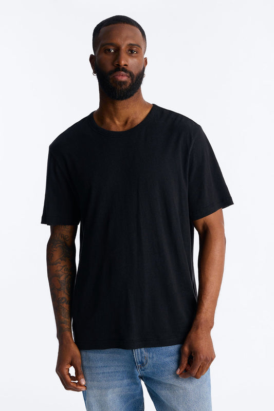 Bahamas Linen Crew Tee - Black
