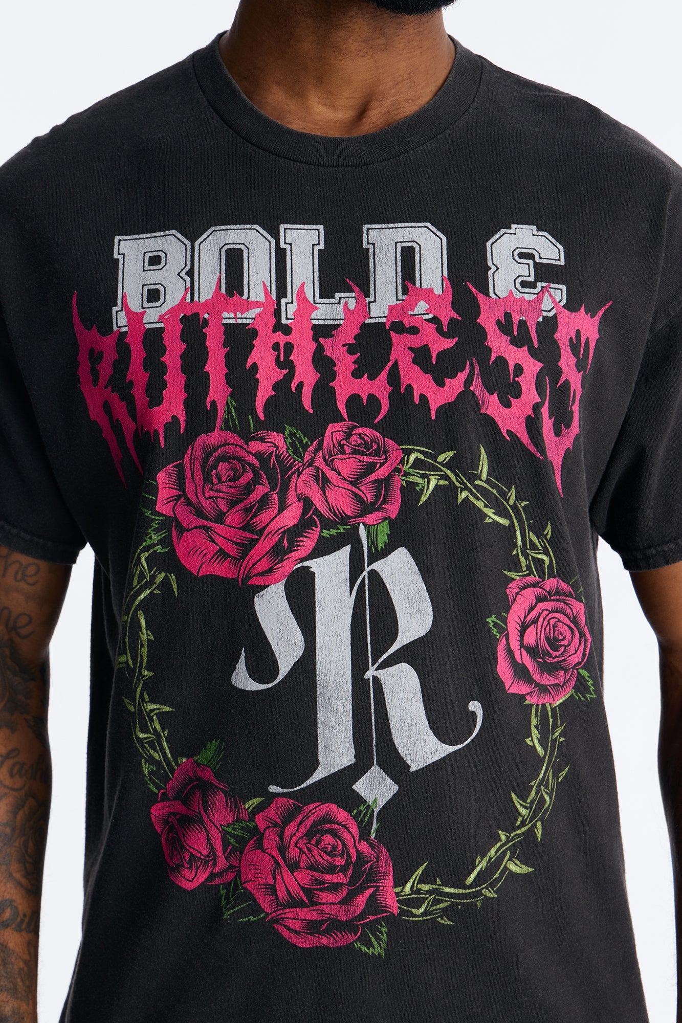 Bold And Ruthless Oversized Short Sleeve Tee - Black