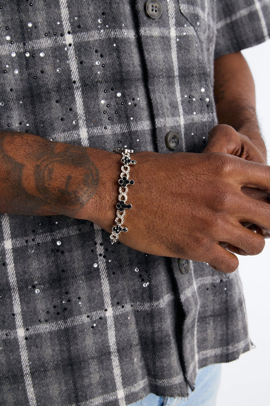 Eternal Midnight Cross Bracelet - Silver