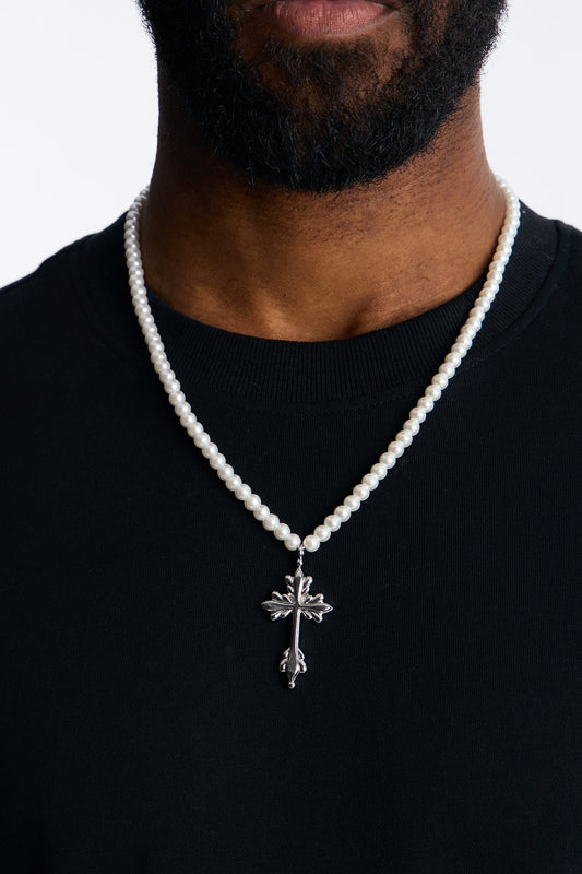 Pearl Reverence Necklace - Silver