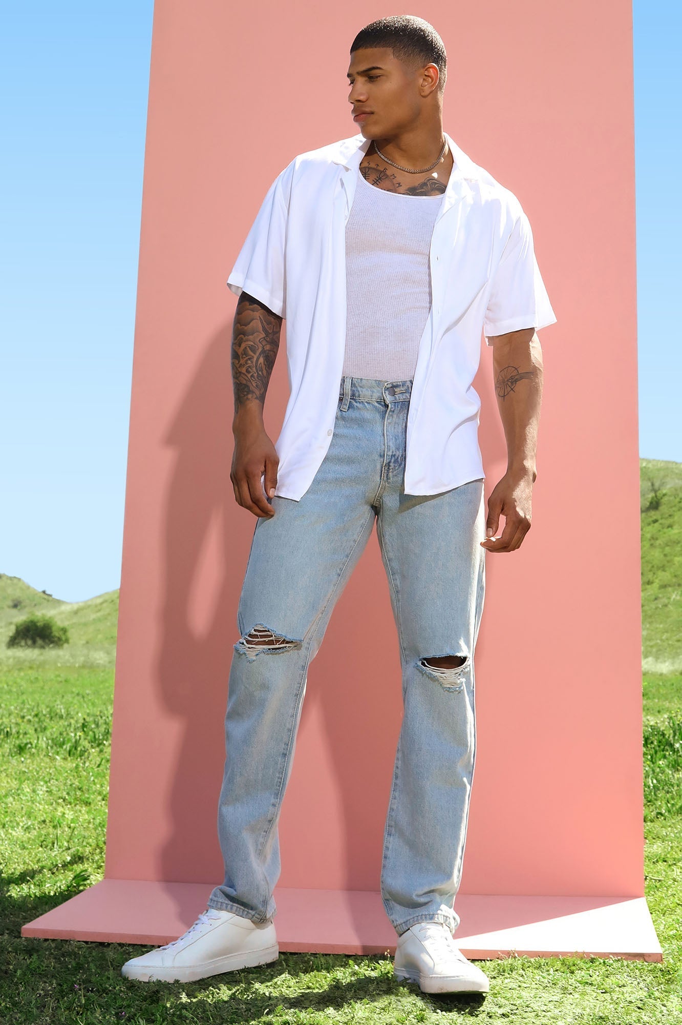 Dawson Relaxed Short Sleeve Cuban Collar Shirt - White