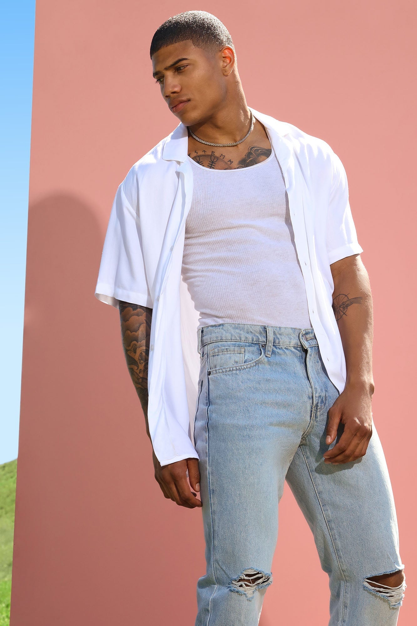 Dawson Relaxed Short Sleeve Cuban Collar Shirt - White