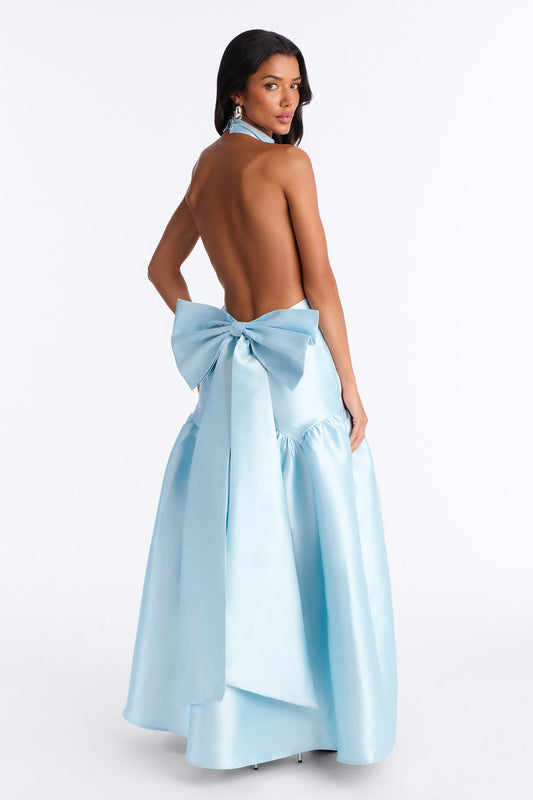 Absolute Stunner Bow Gown - Light Blue