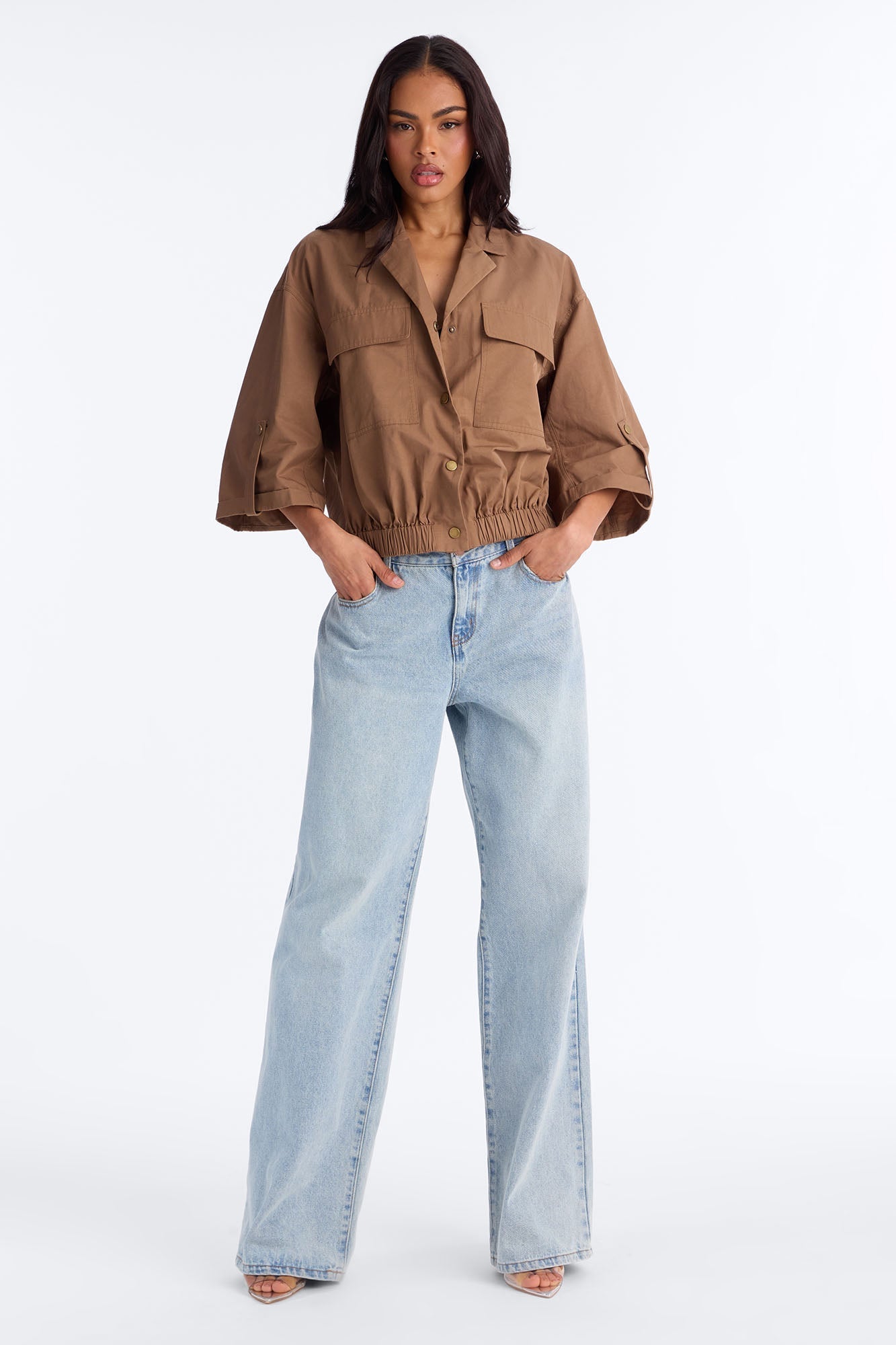 Plans Made Oversized Airflow Shirt - Brown NEWFASHIONEDGE