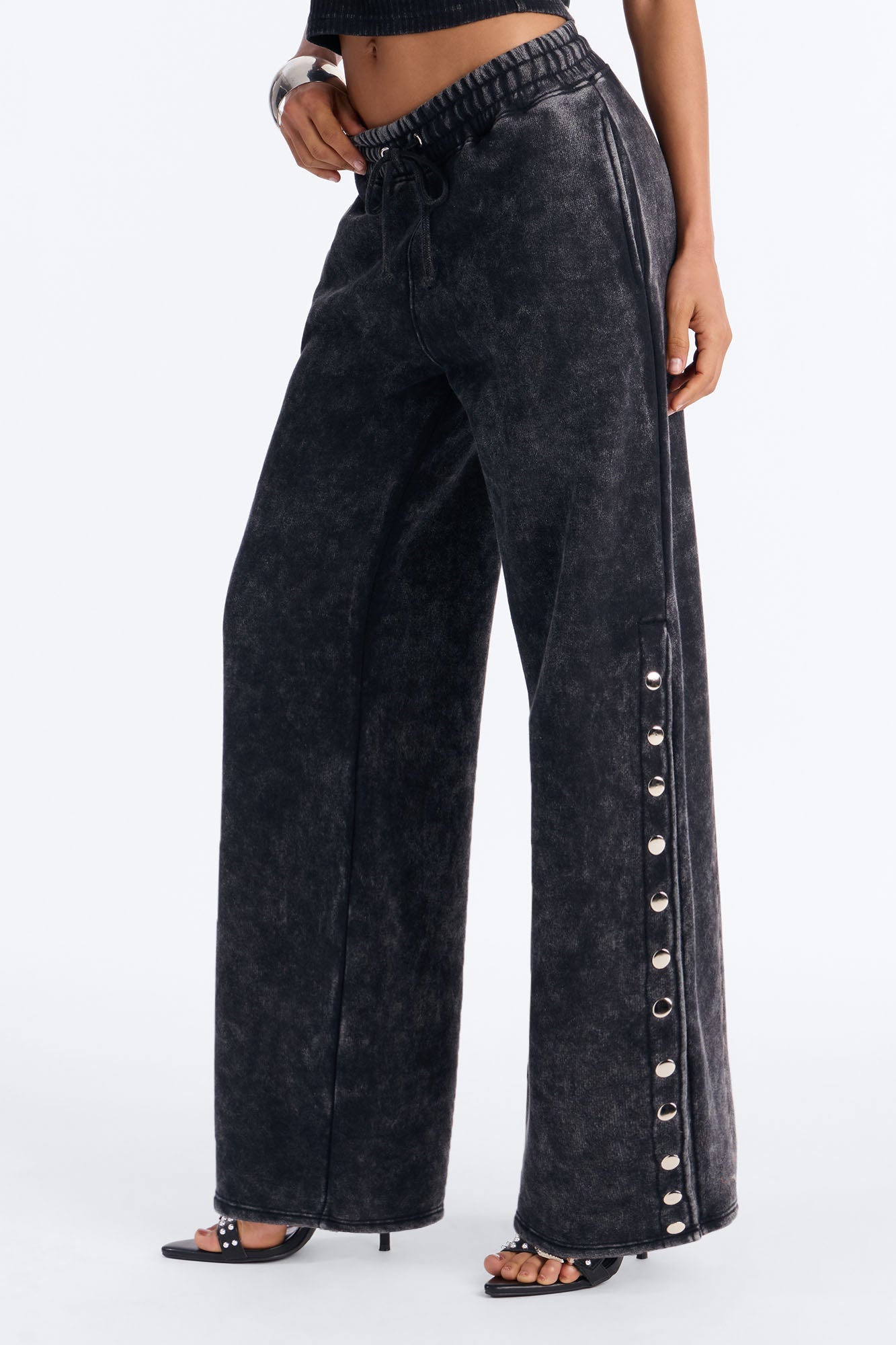 More Than A Studded Fleece Pant Set - Black Fashion Nova