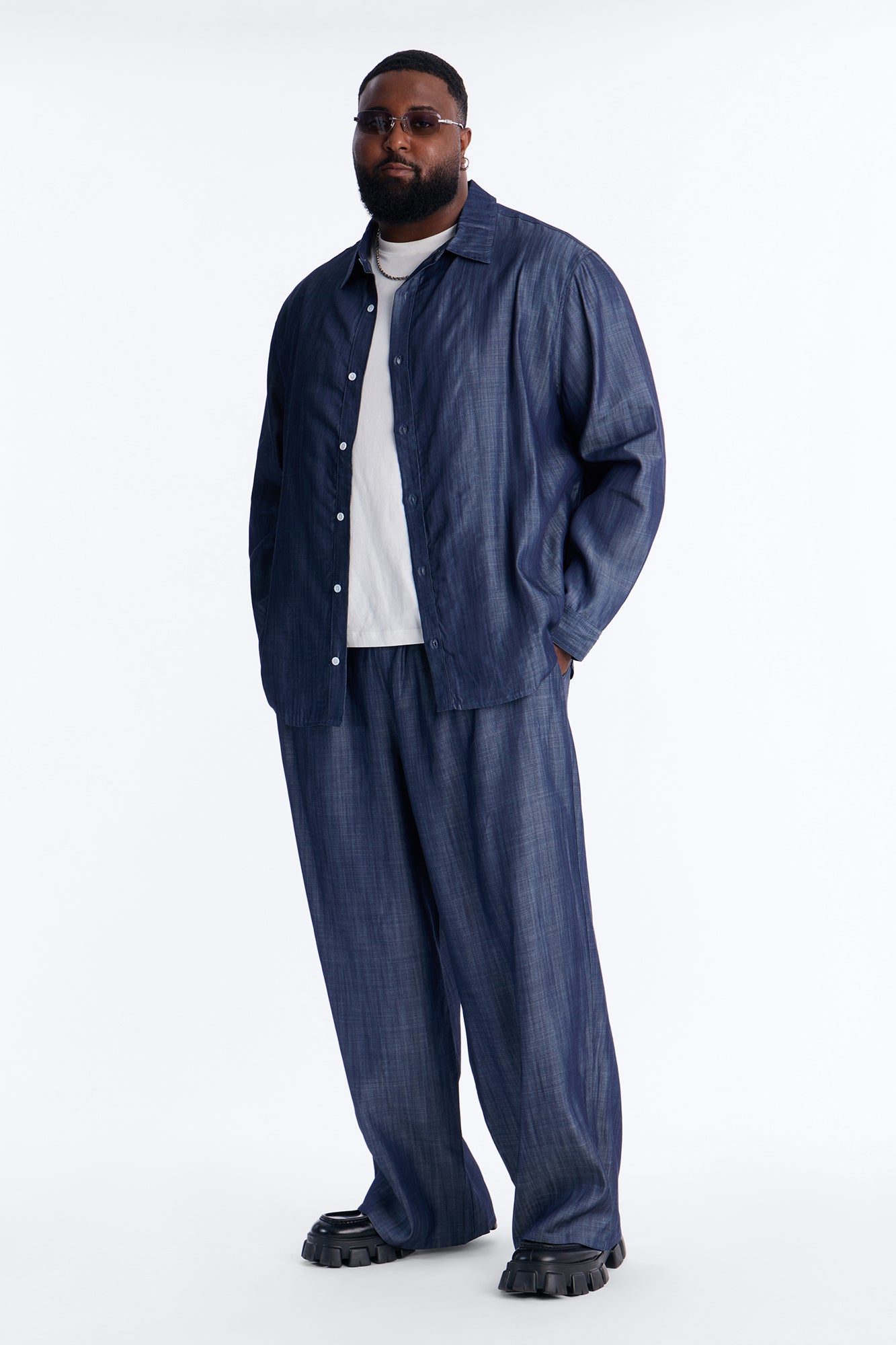 Wide Leg Mercer Gates Pant - Indigo
