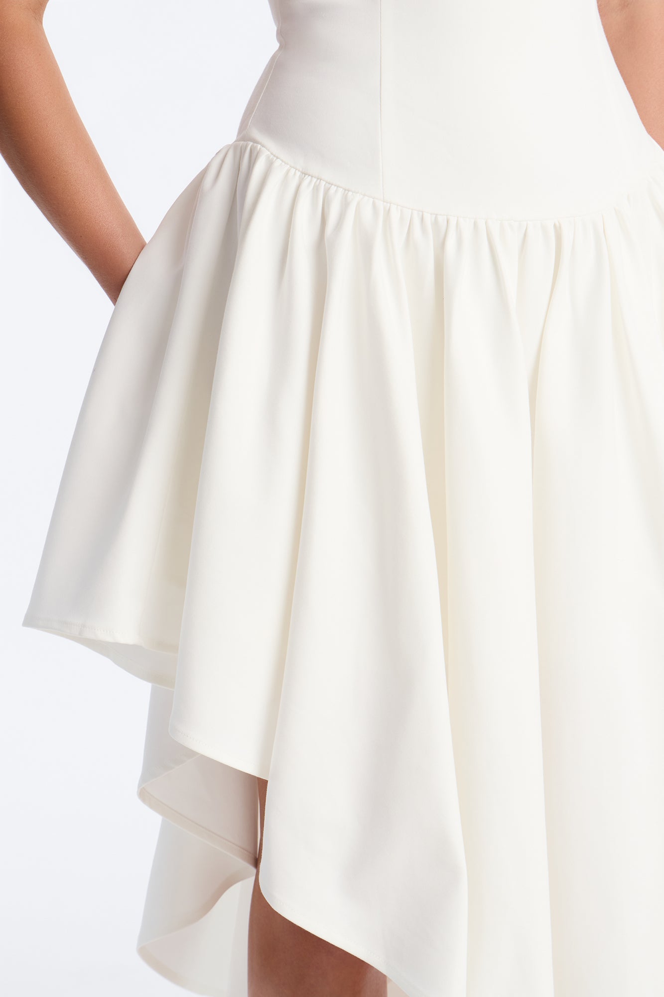 Claire Square Neck Midi Dress - White NEWFASHIONEDGE