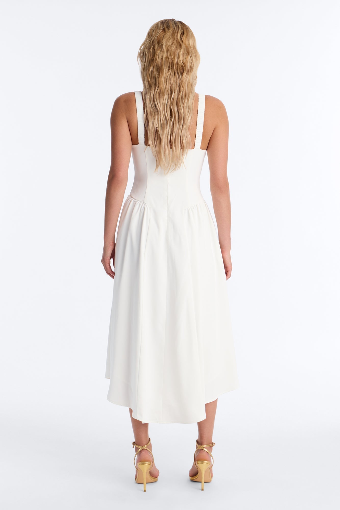 Sheri Crepe Midi Dress - White NEWFASHIONEDGE