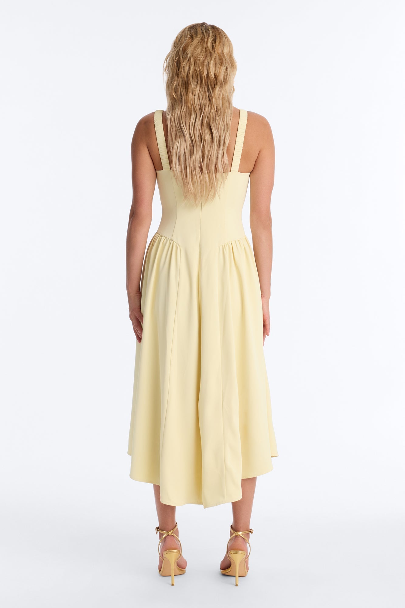 Sheri Crepe Midi Dress - Yellow NEWFASHIONEDGE