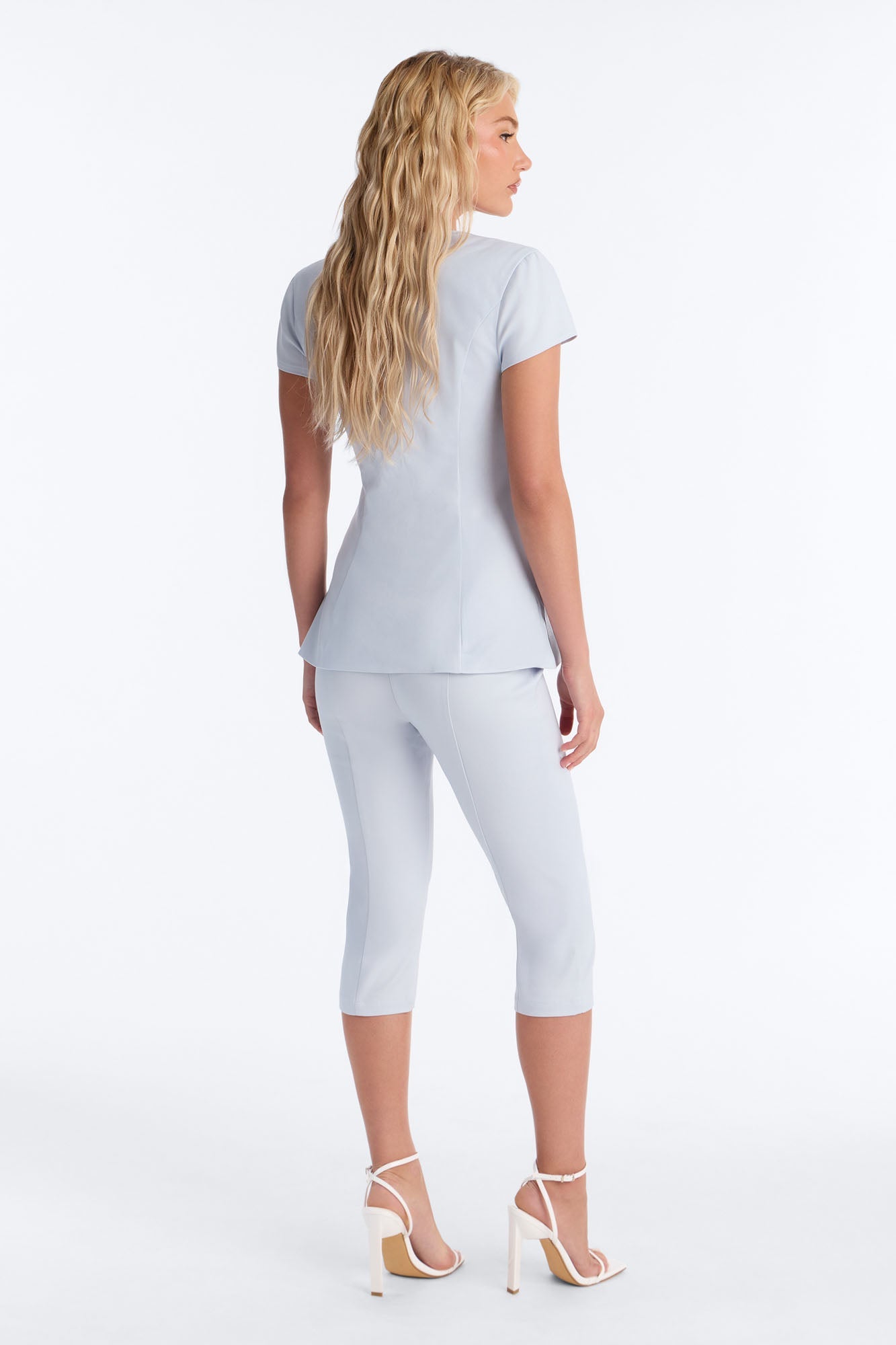 Claire Capri Pant Set - Light Blue