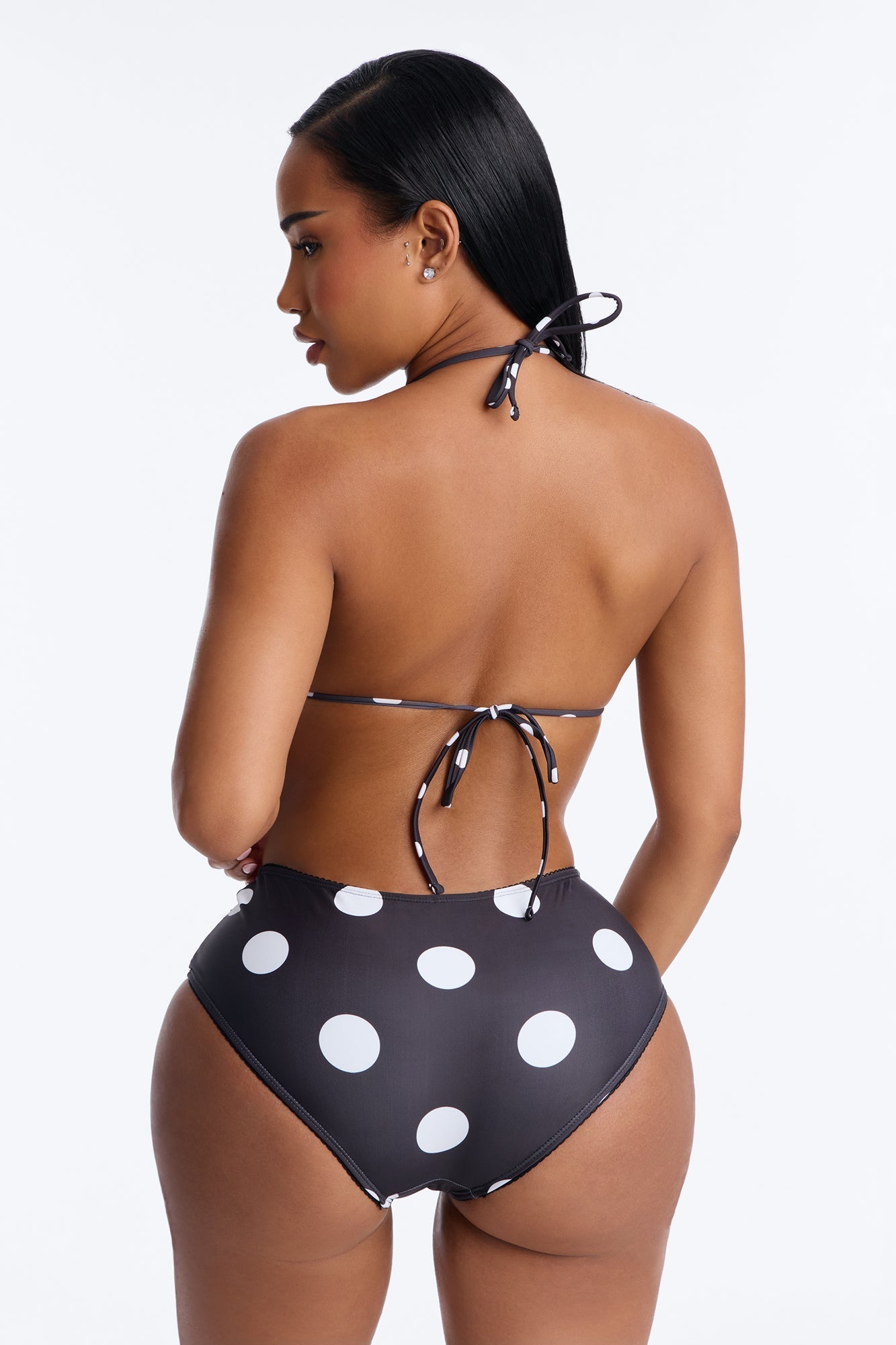 Margo Polka Dot Micro Triangle & Boyshort 2 Piece Bikini - Black/White NEWFASHIONEDGE