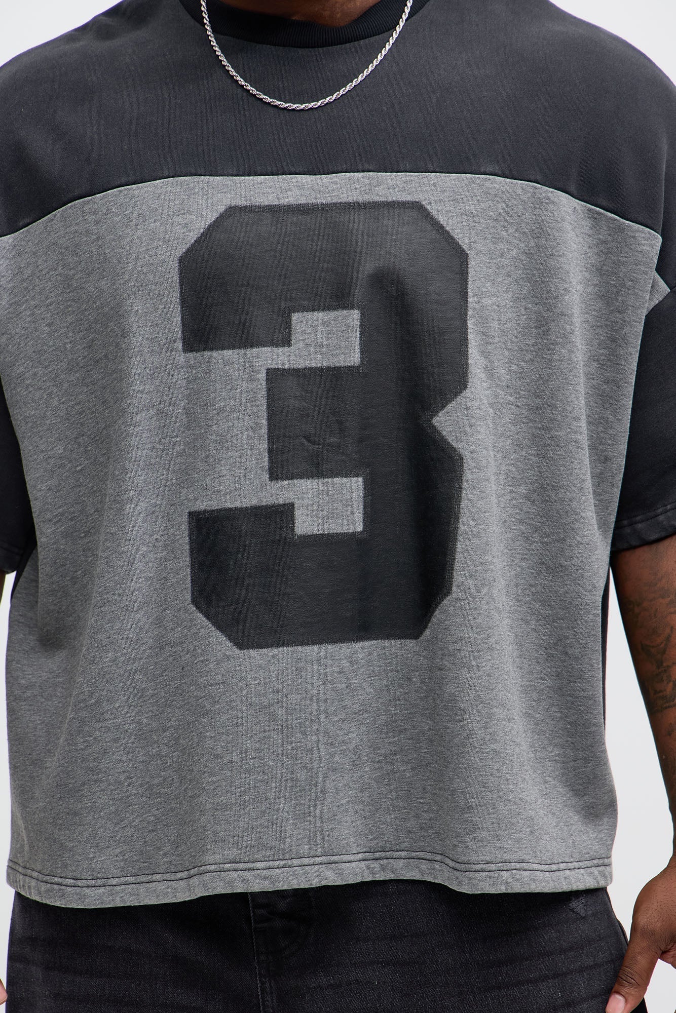 Kyle Color Block Oversized Tee - Black/combo