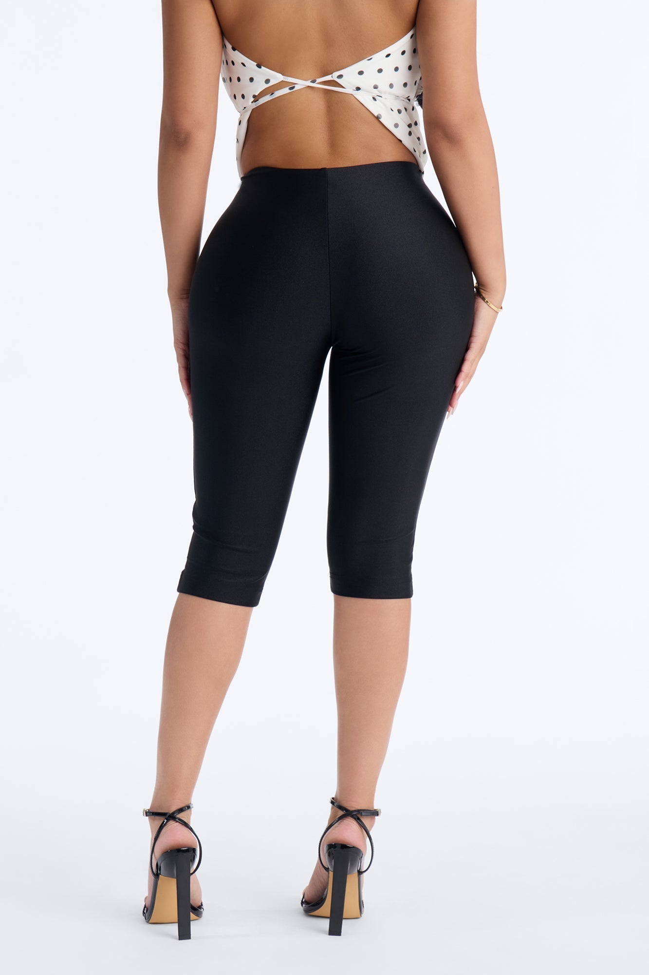 Tricot Low Rise Clean Waistband Pedal Pusher - Black NEWFASHIONEDGE
