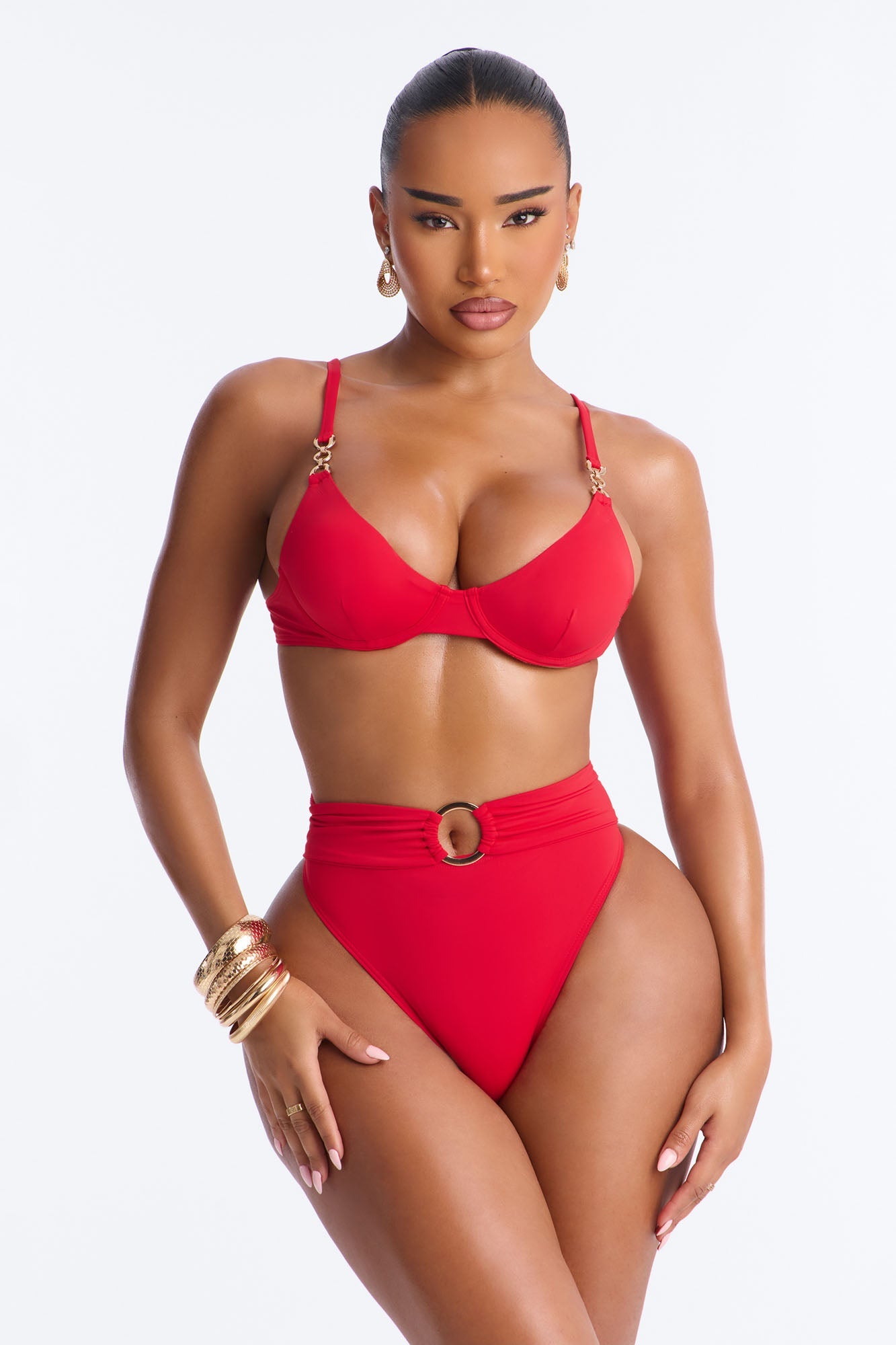 Meet Me By The Shore Underwire Hardware 2 Piece Bikini - Red Fashion Nova