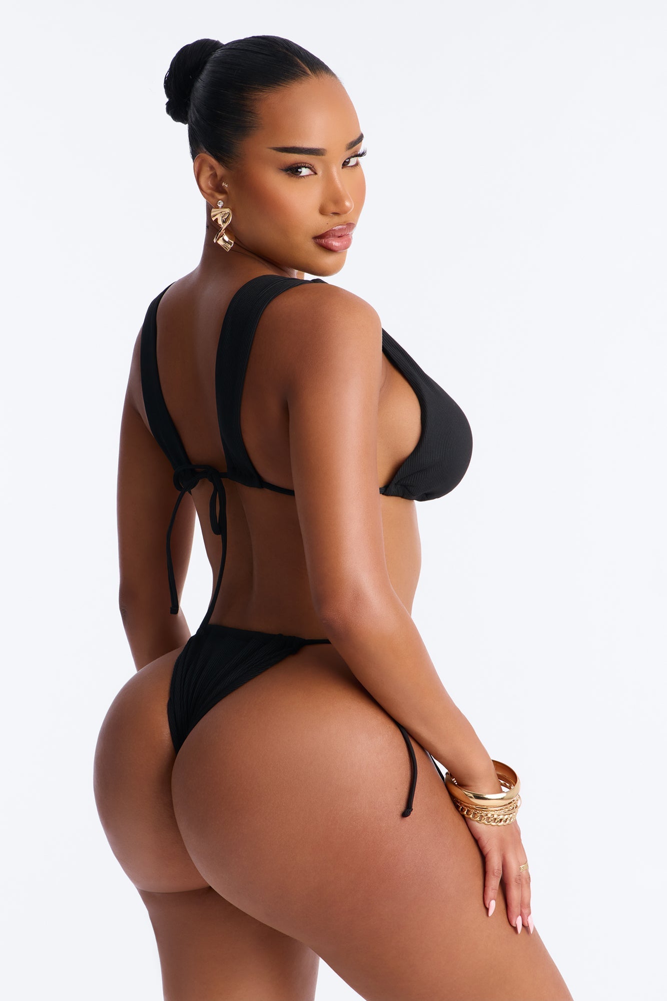 Caterina 2 Piece Halter Bikini Set - Black NEWFASHIONEDGE