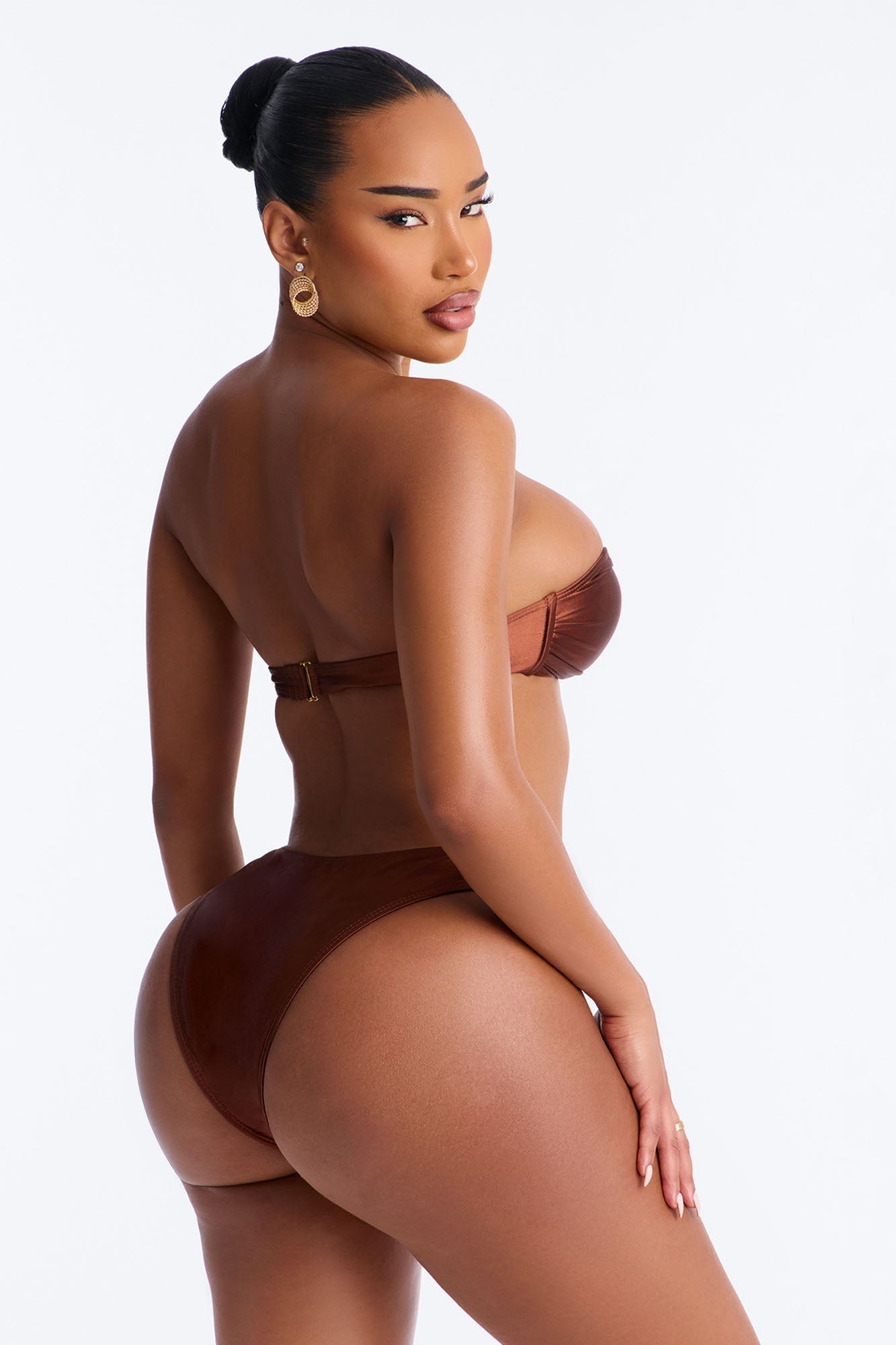 Beach Waves Ringing Swim Sunsuit - Bronze NEWFASHIONEDGE