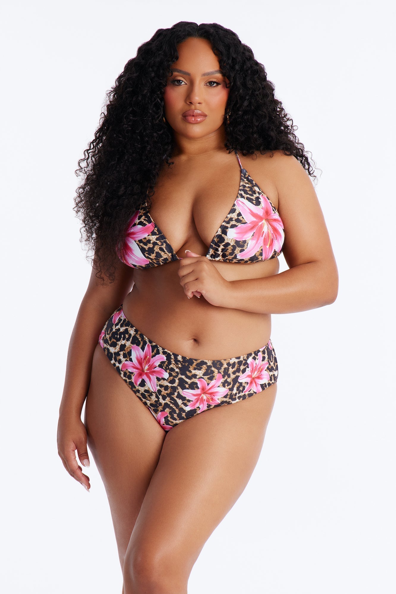 Rosy Reef 3 Piece Leopard Triangle Bikini Skirt Set - Leopard NEWFASHIONEDGE