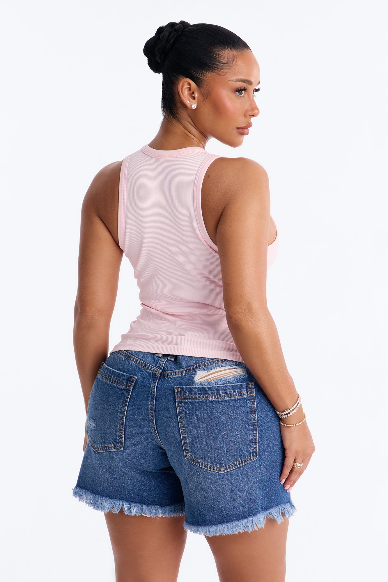 Bella Seamless Basic Tank Top - Pink NEWFASHIONEDGE