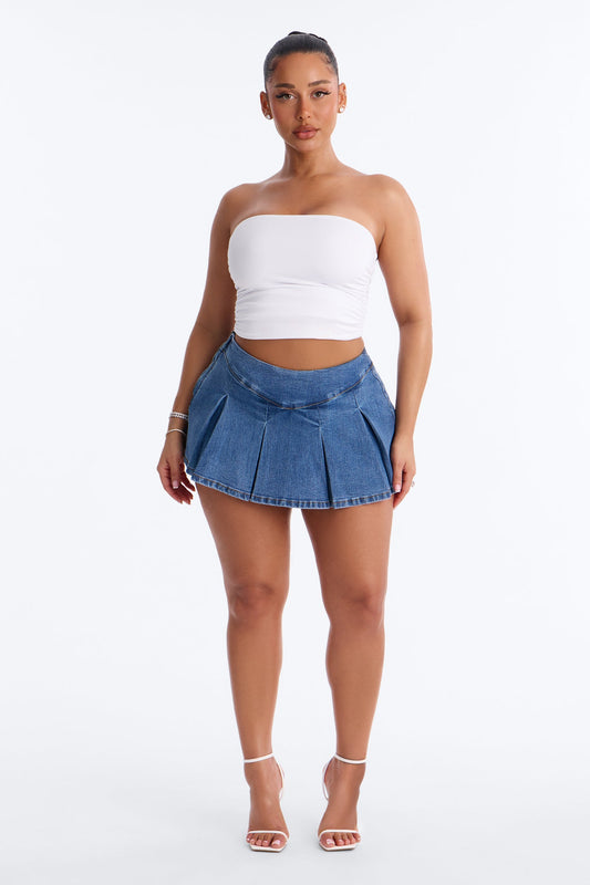 Told You So Denim Micro Mini Skort - Medium Wash Fashion Nova