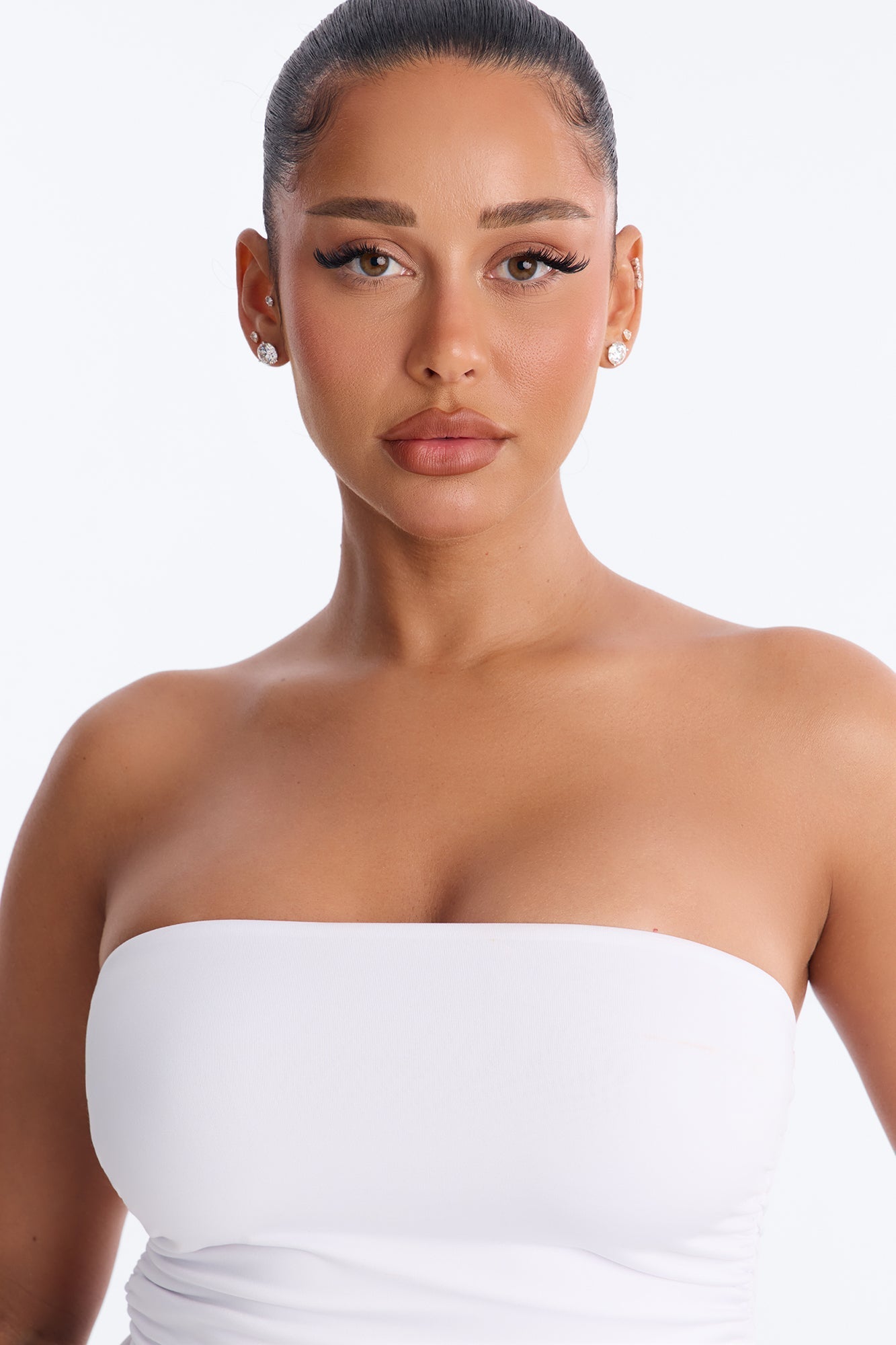 Taylor Ruched Strapless Tube Top - White Fashion Nova