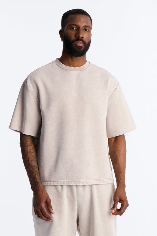 On The Go Washed Tee - Taupe