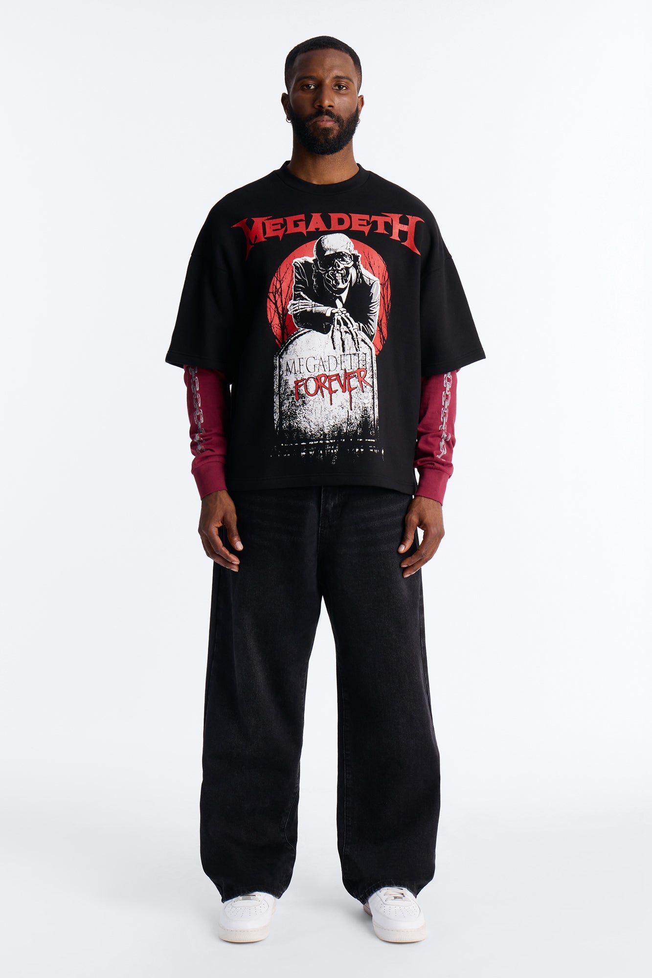Megadeth Forever Oversized Fleece Twofer - Black Wash