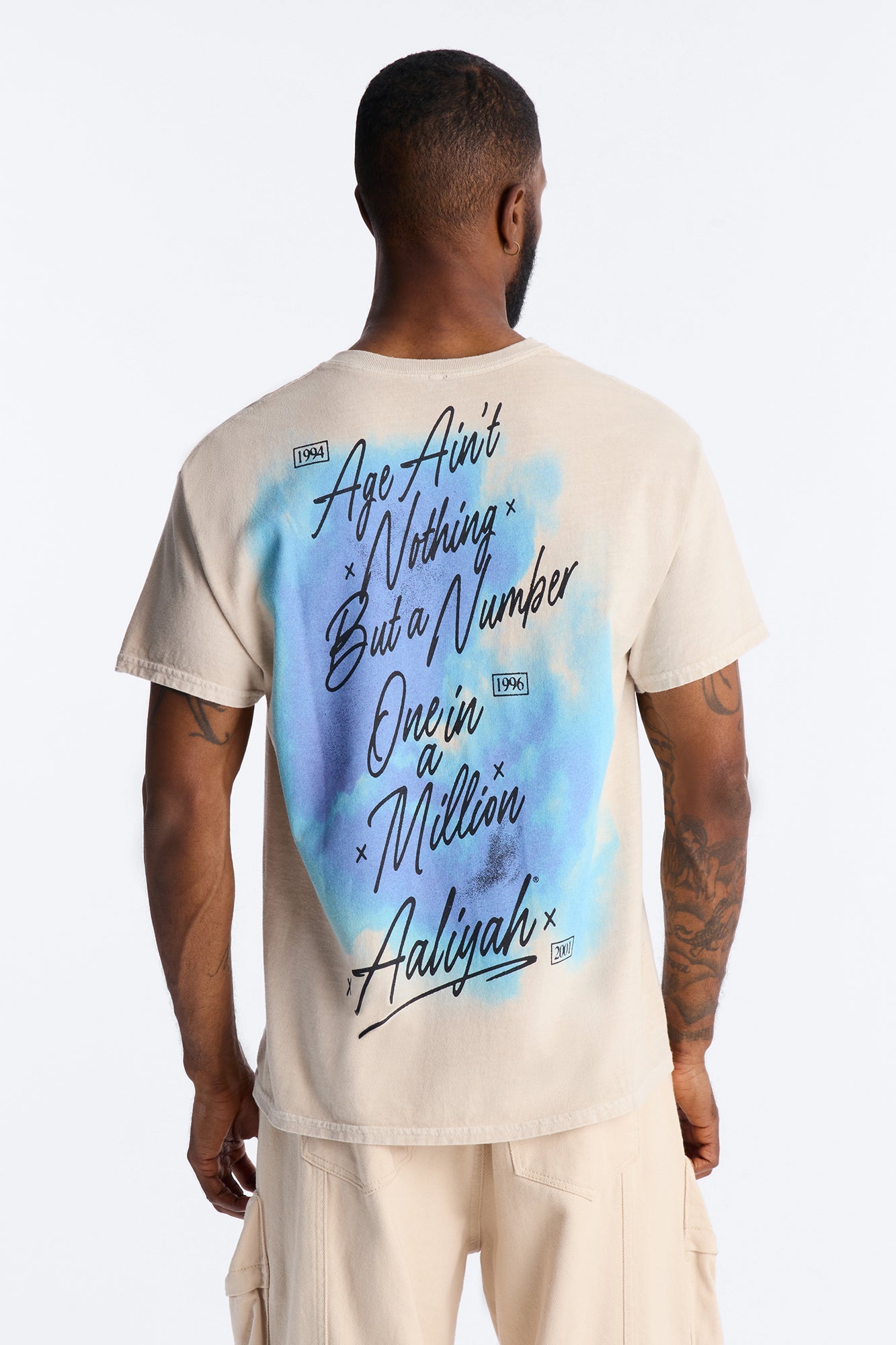 Aaliyah Princess Of R&B Short Sleeve Tee - Taupe