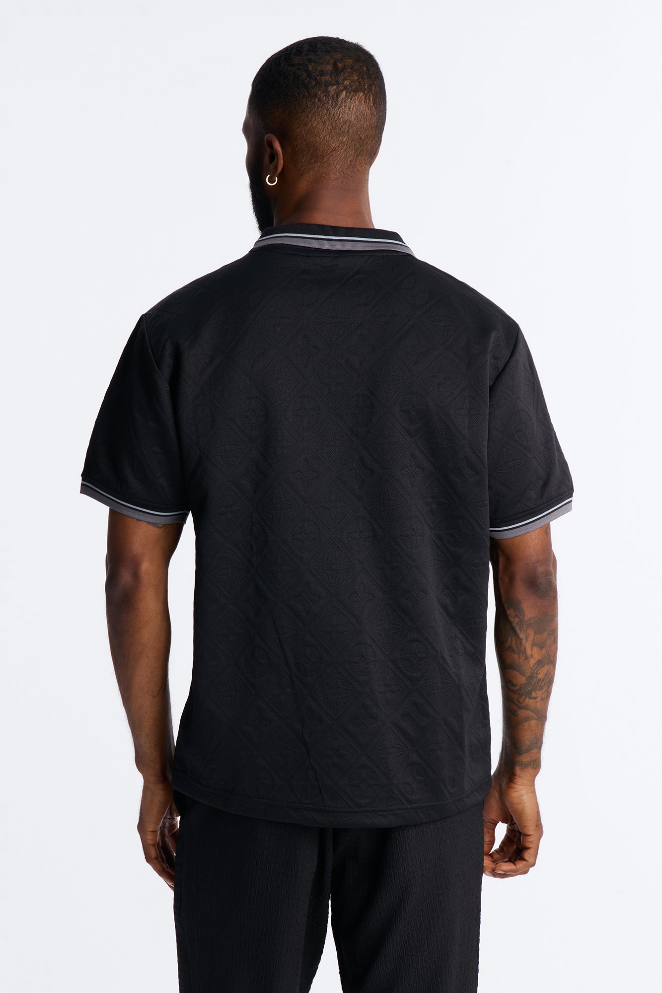 Saints Diamond Star Johnny Collar Polo - Black
