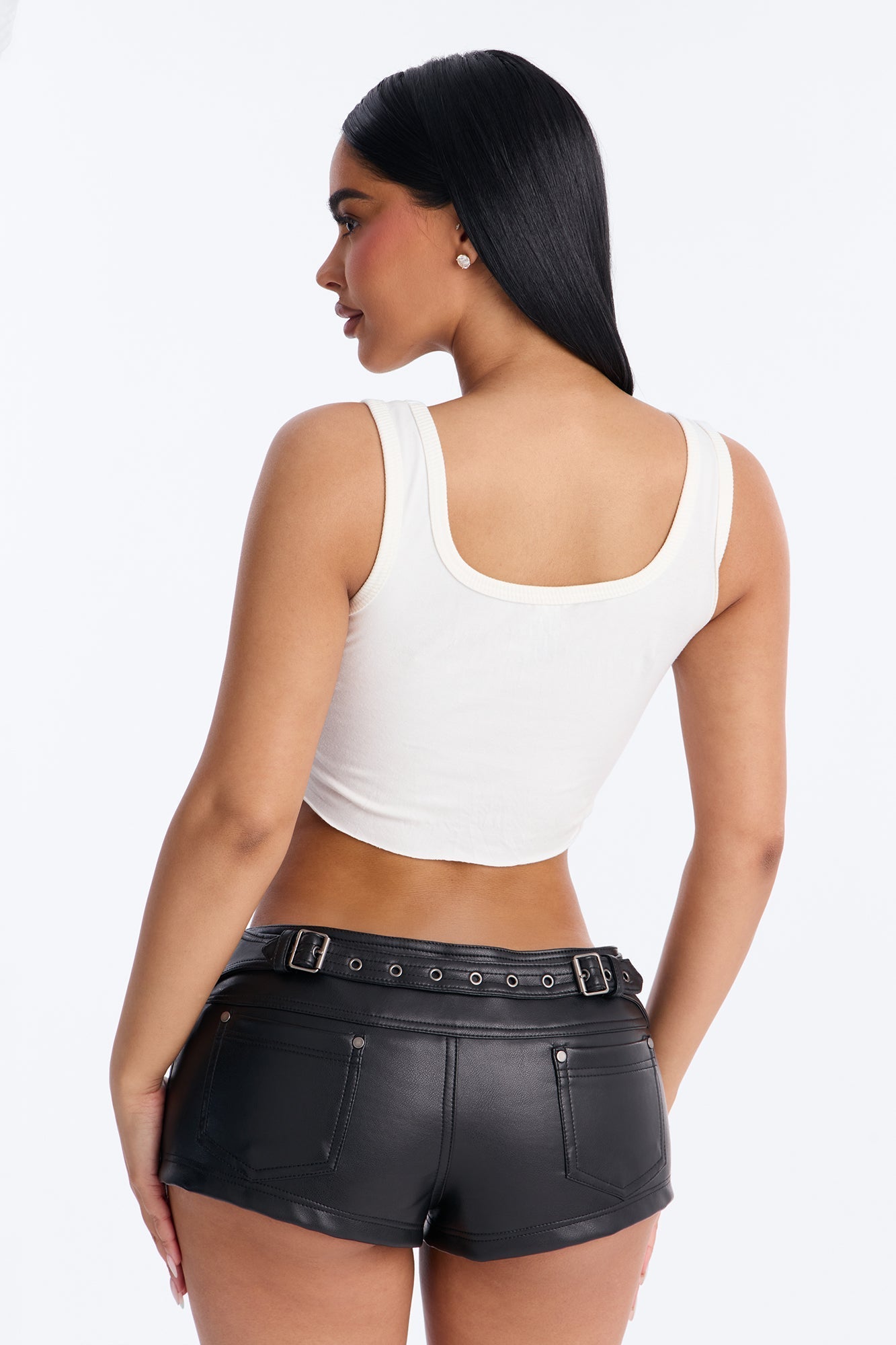 Spicy Little Senorita Ribbed Cropped Tank - White NEWFASHIONEDGE
