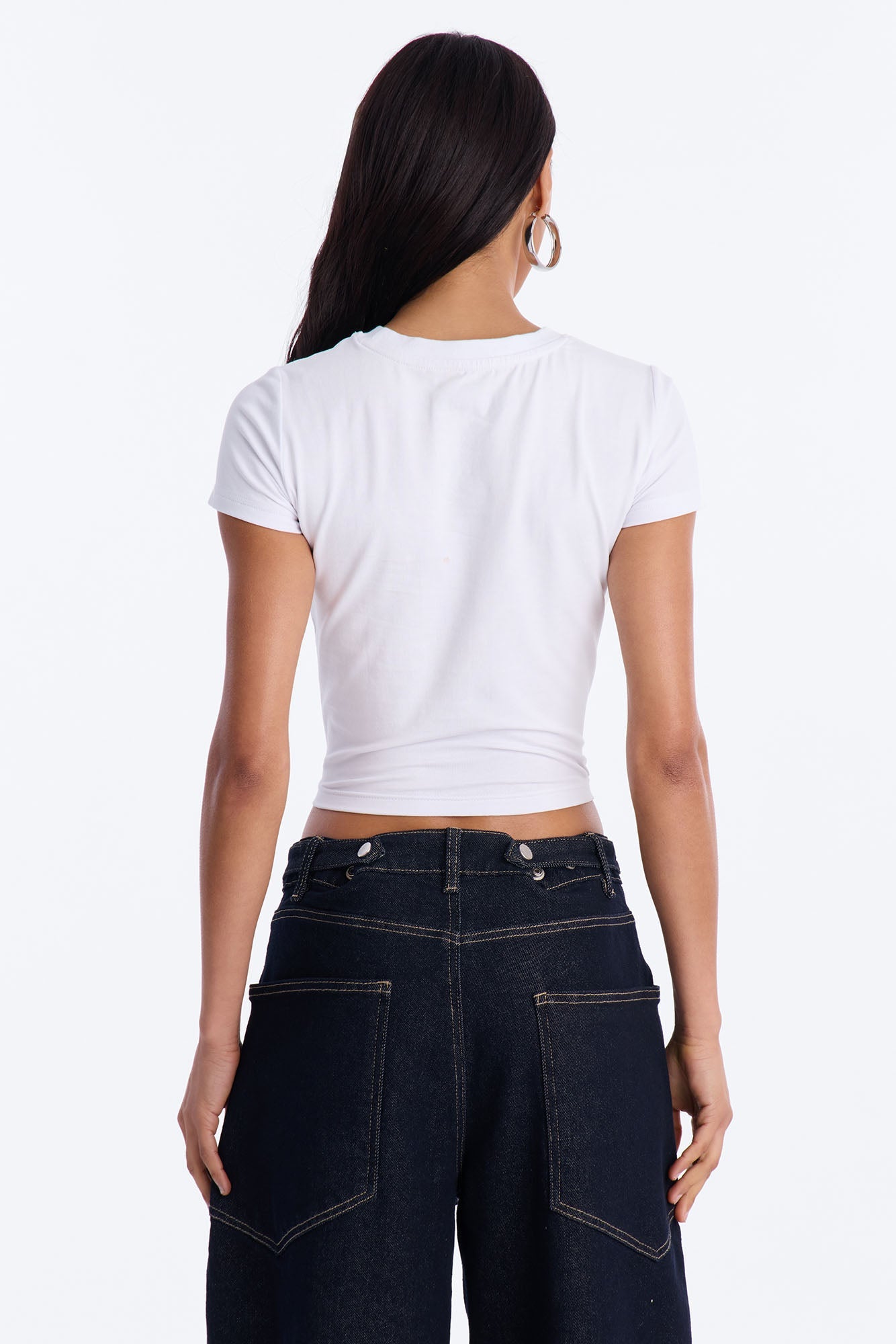 Corona Collection Rhinestone Baby Tee - White Fashion Nova