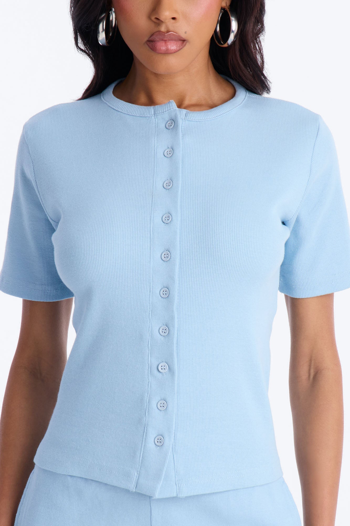 Hailey Ribbed Short Set - Light Blue Fashion Nova