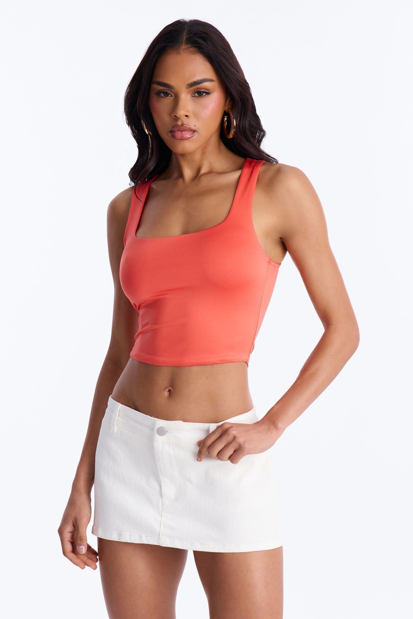 Last Time Double Lined Top - Coral