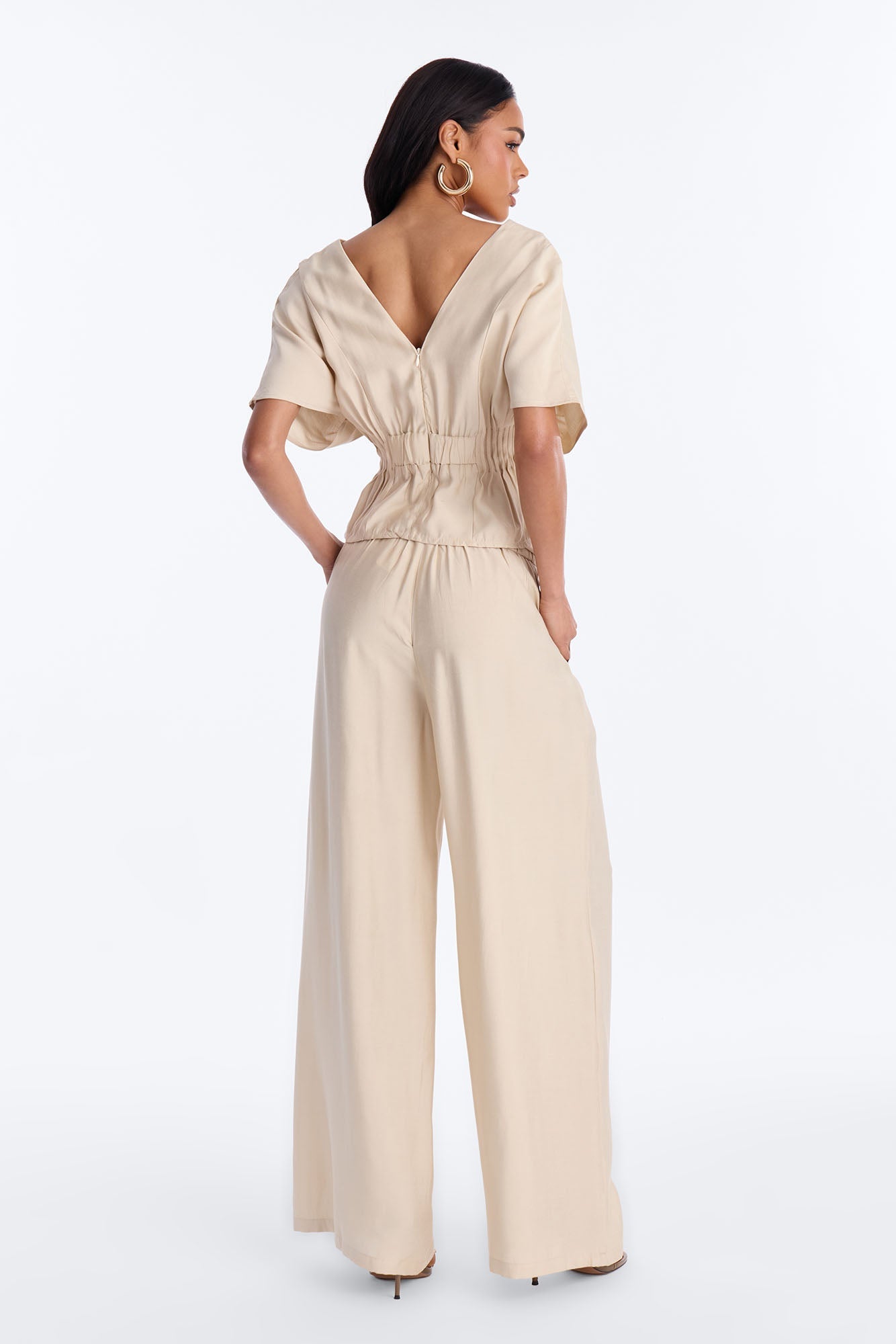Miranda Linen Pant Set - Taupe