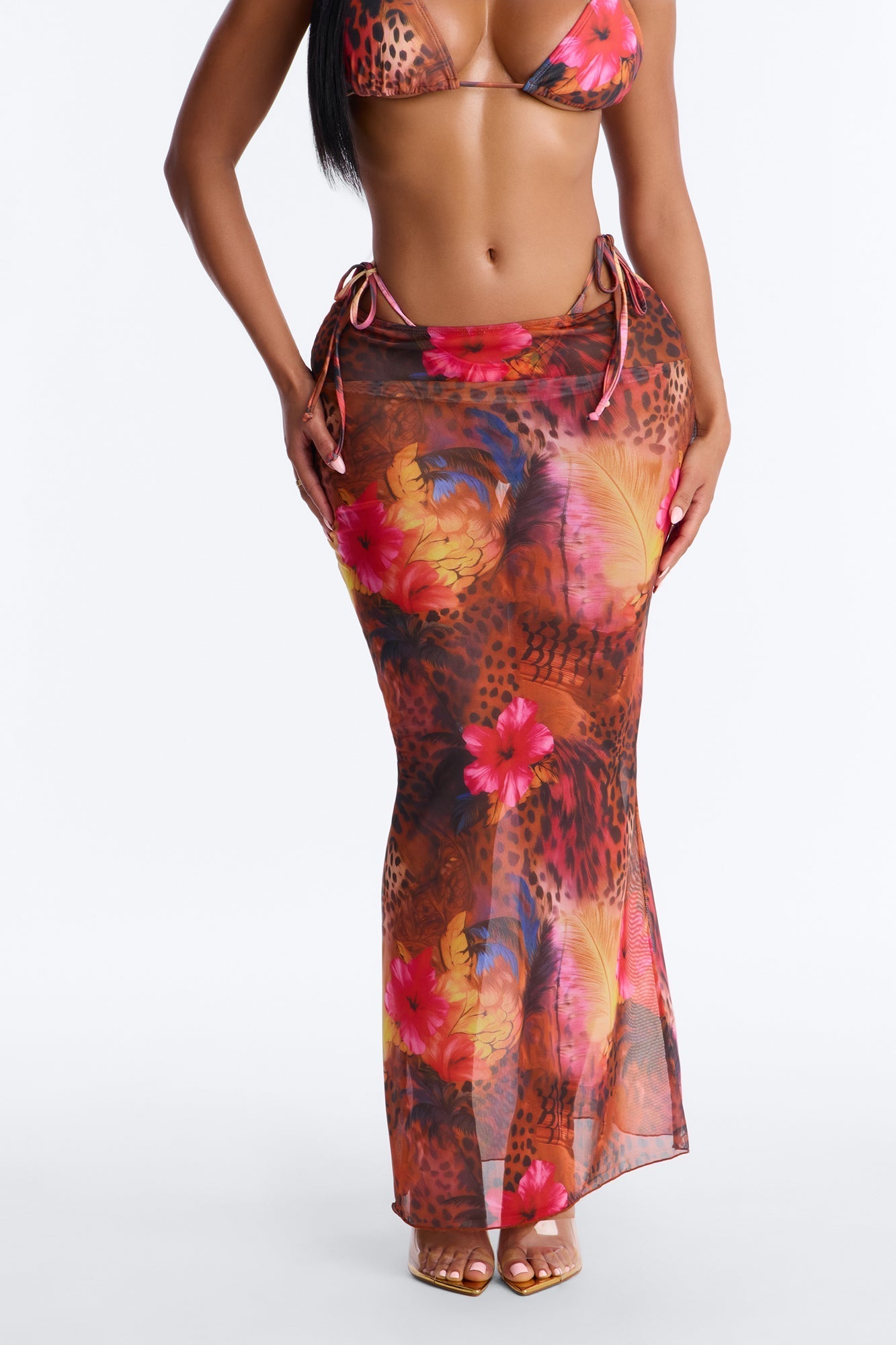 Got It Right Bikini And Sarong - Multi Color NEWFASHIONEDGE
