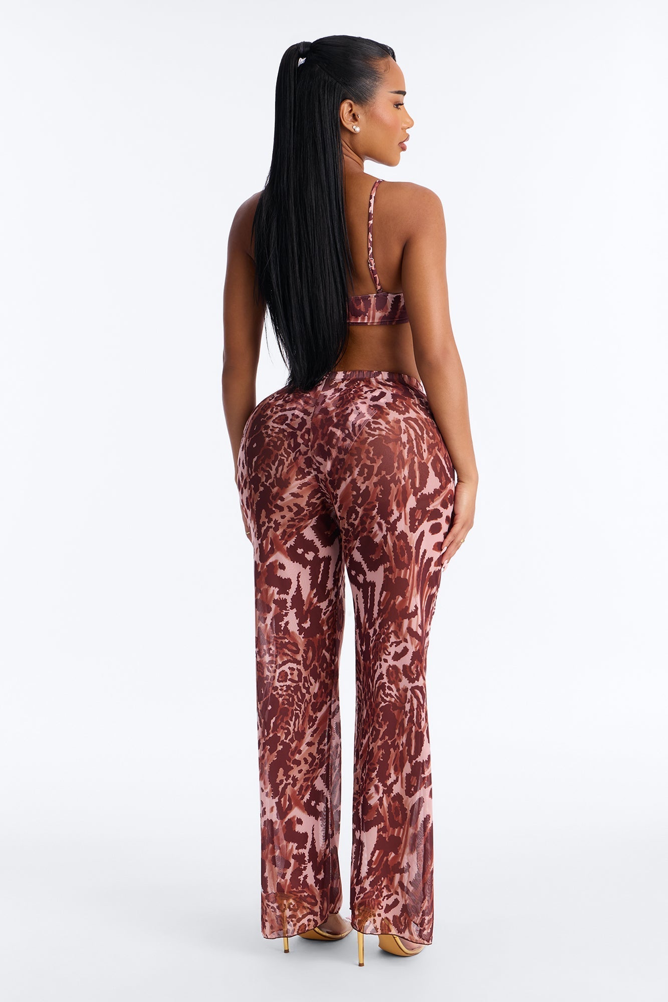 Marley Animal Print 3 Piece Triangle Bikini Pant Set - Pink/combo NEWFASHIONEDGE