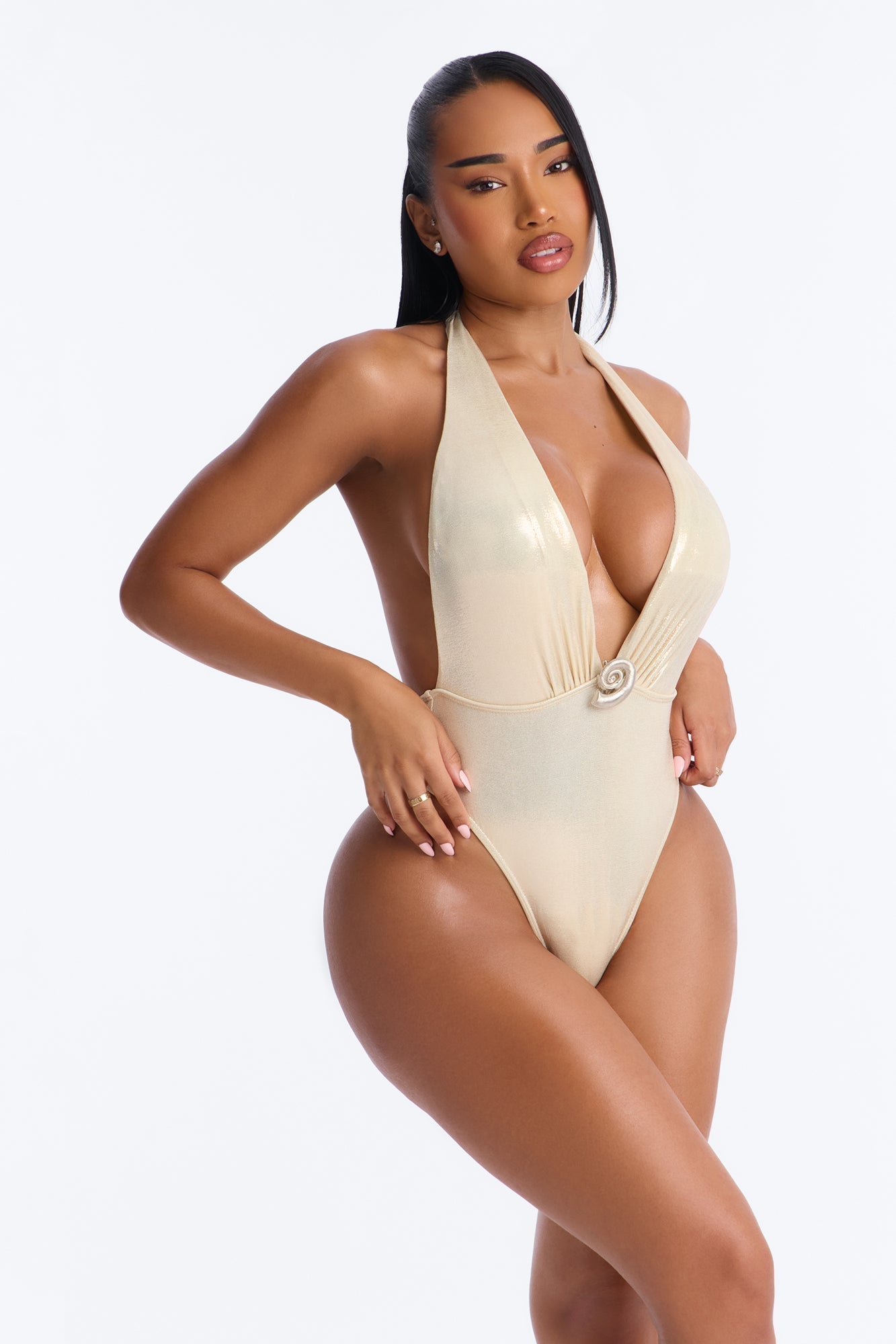 Seaside Shawty 1 Piece Swimsuit - Silver NEWFASHIONEDGE