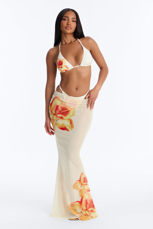 Through It All Bikini And Sarong - Ivory NEWFASHIONEDGE