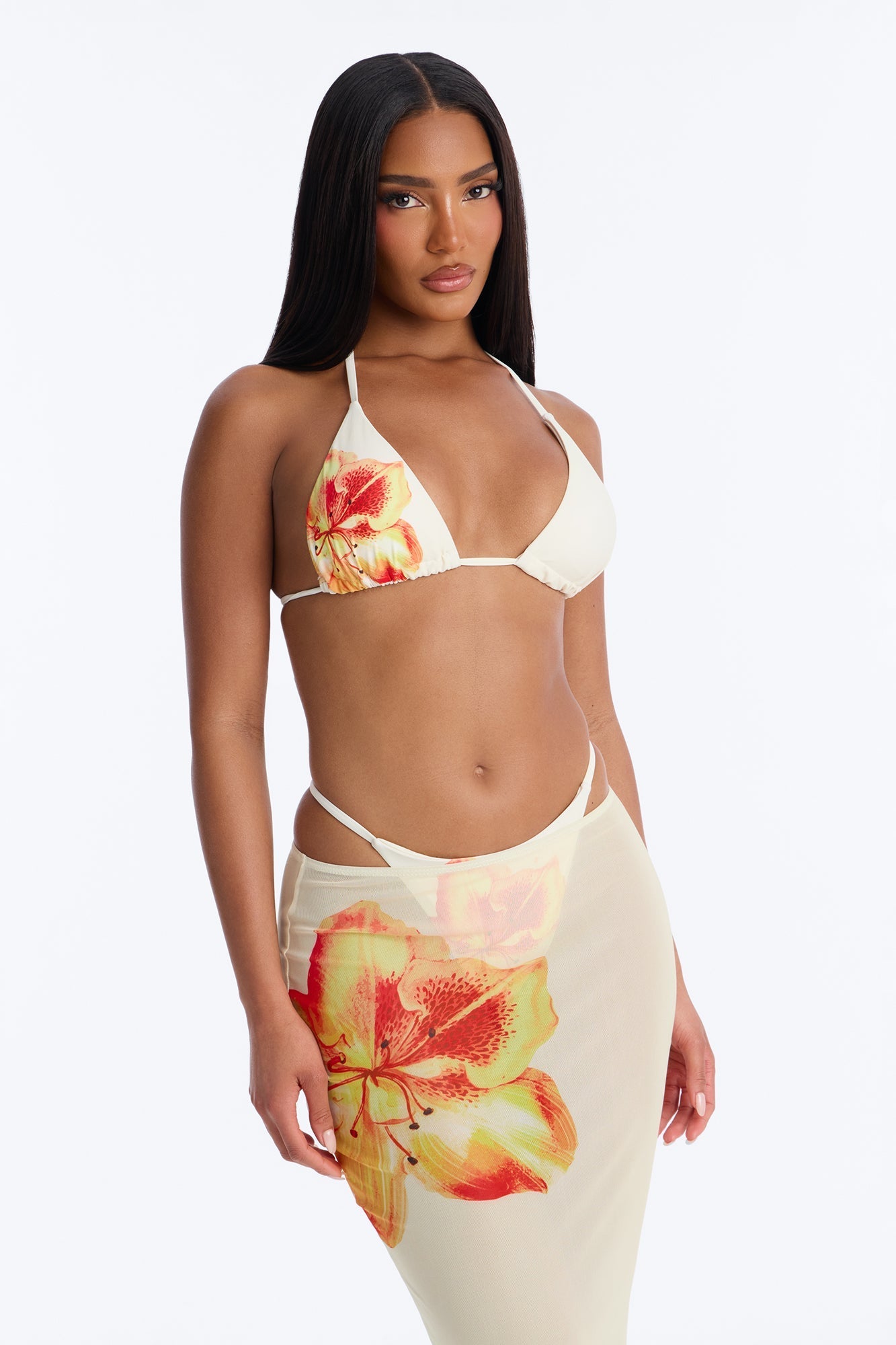Through It All Bikini And Sarong - Ivory NEWFASHIONEDGE